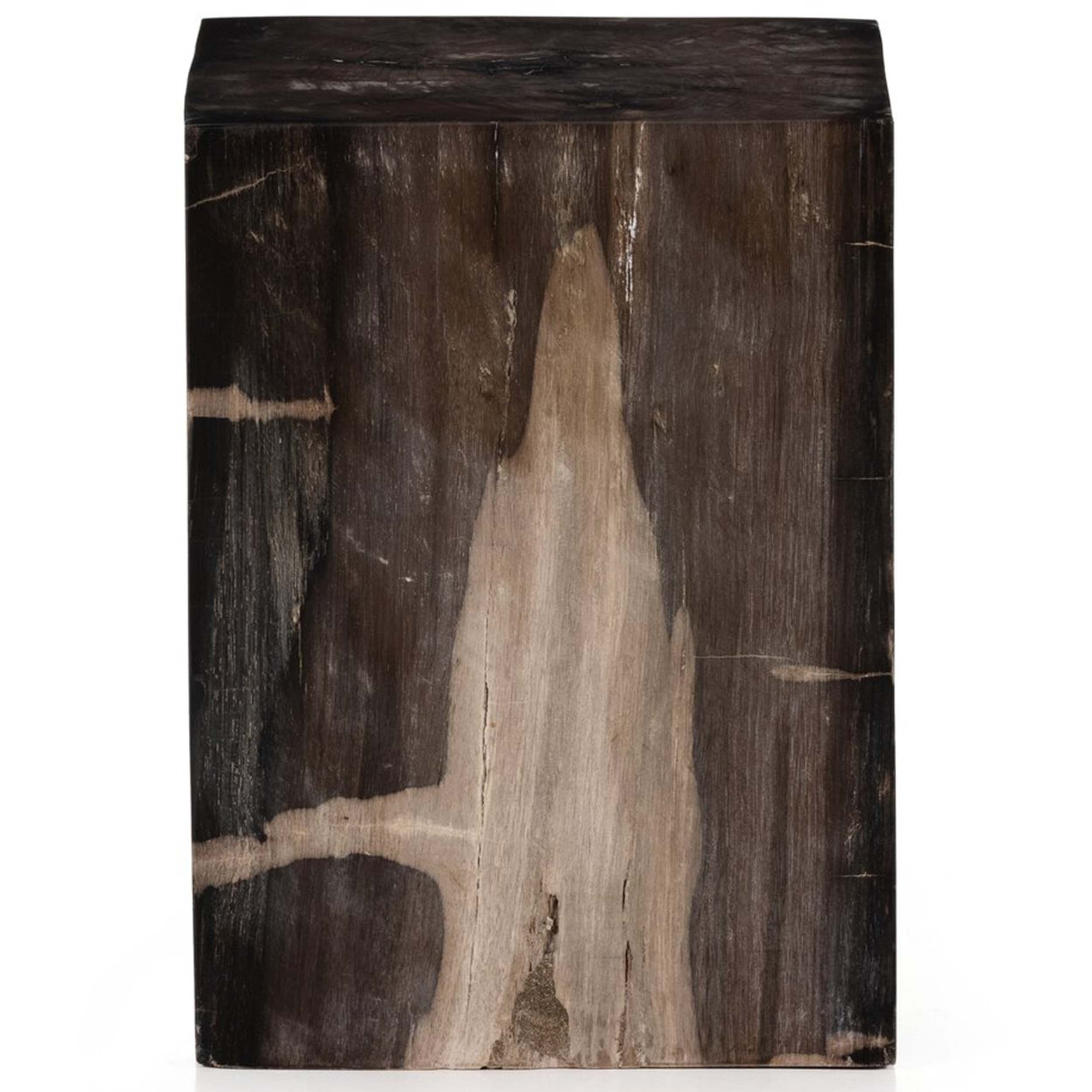 Buck End Table, Dark Petrified Wood