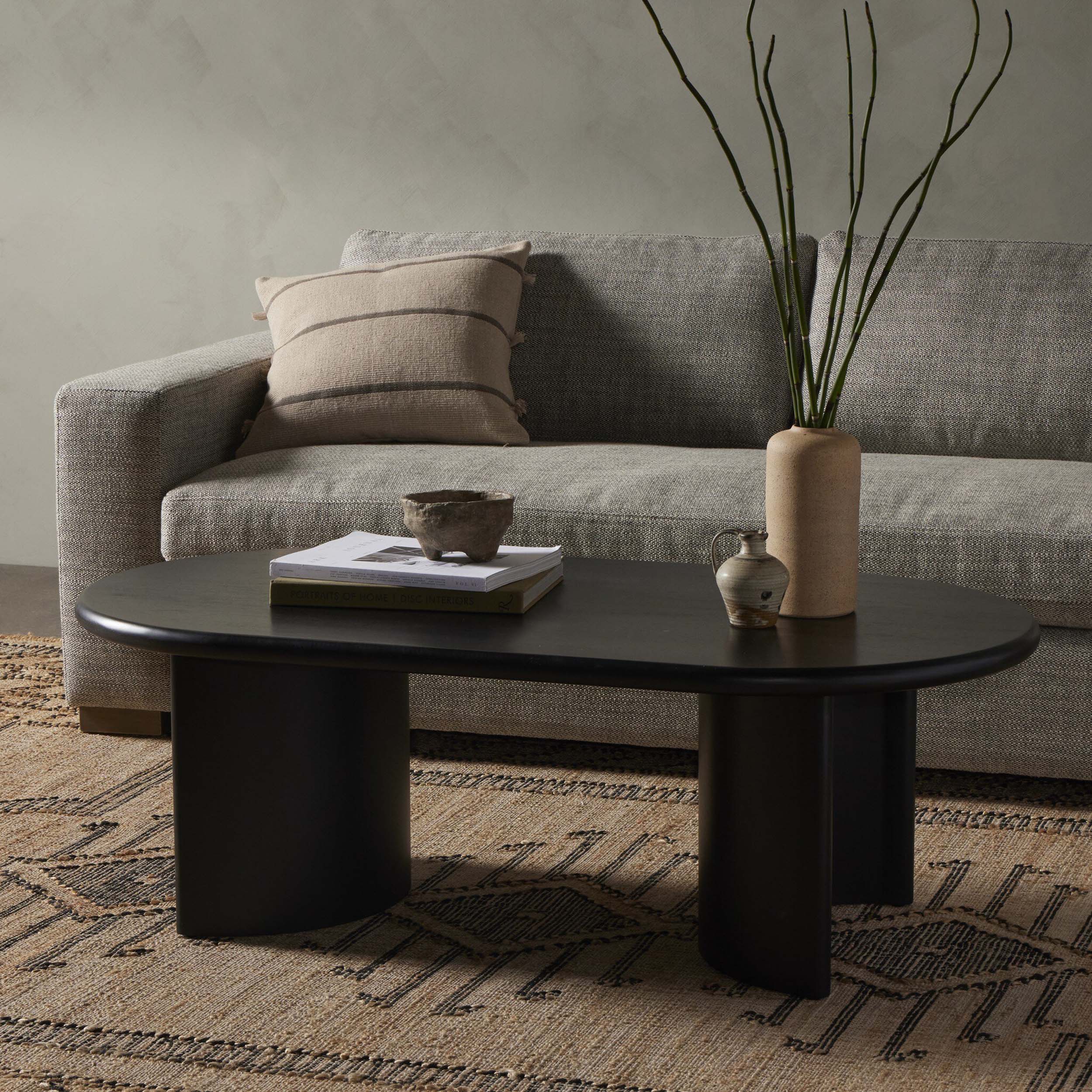 Paden Coffee Table, Aged Black Acacia