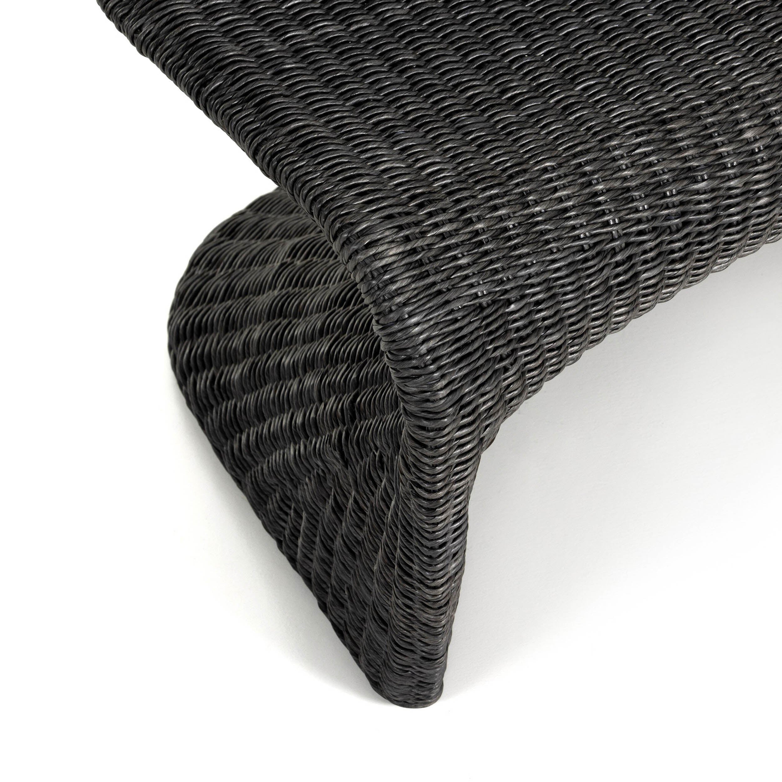 Portia Outdoor Dining Bench, Vintage Coal