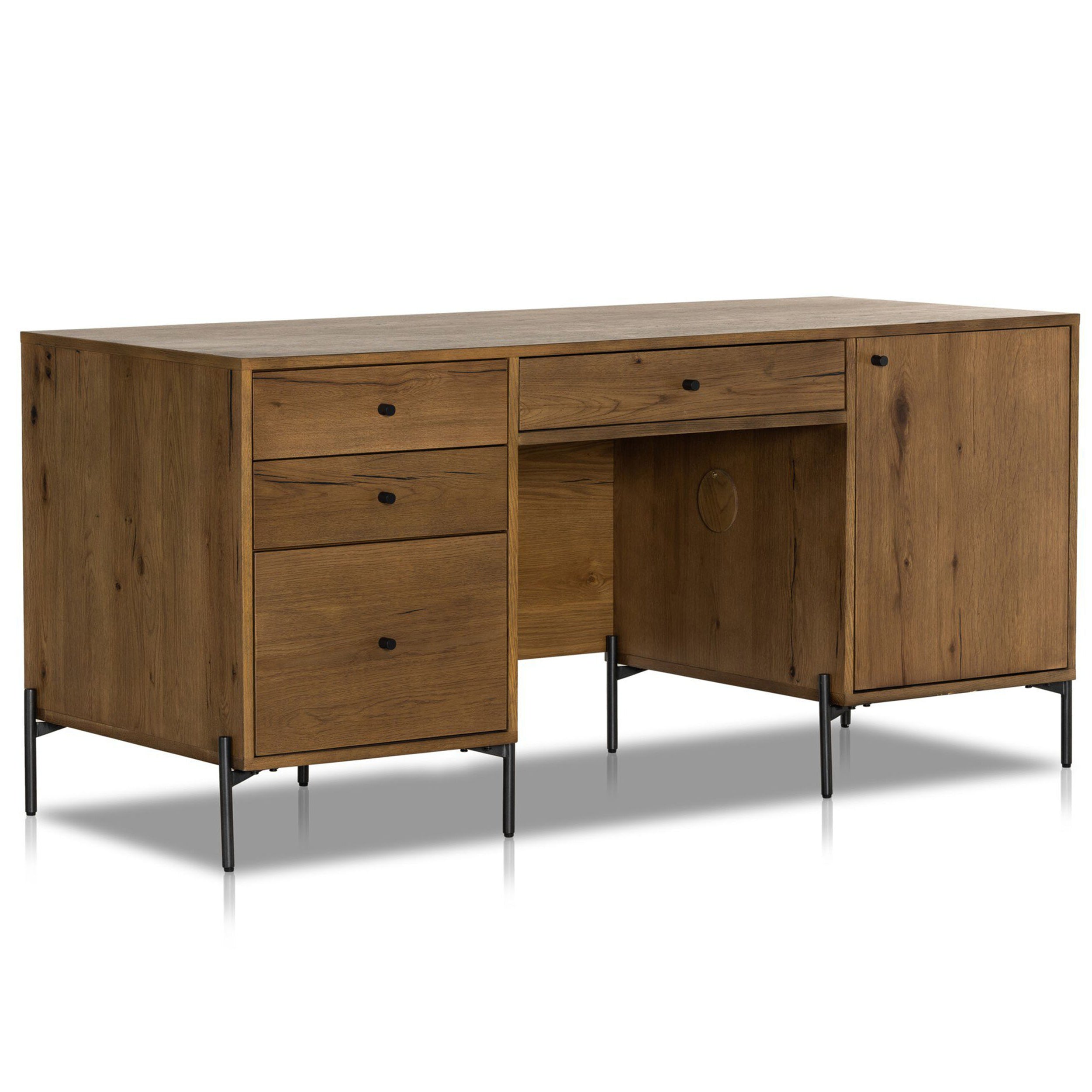 Eaton Executive Desk, Amber Oak Resin