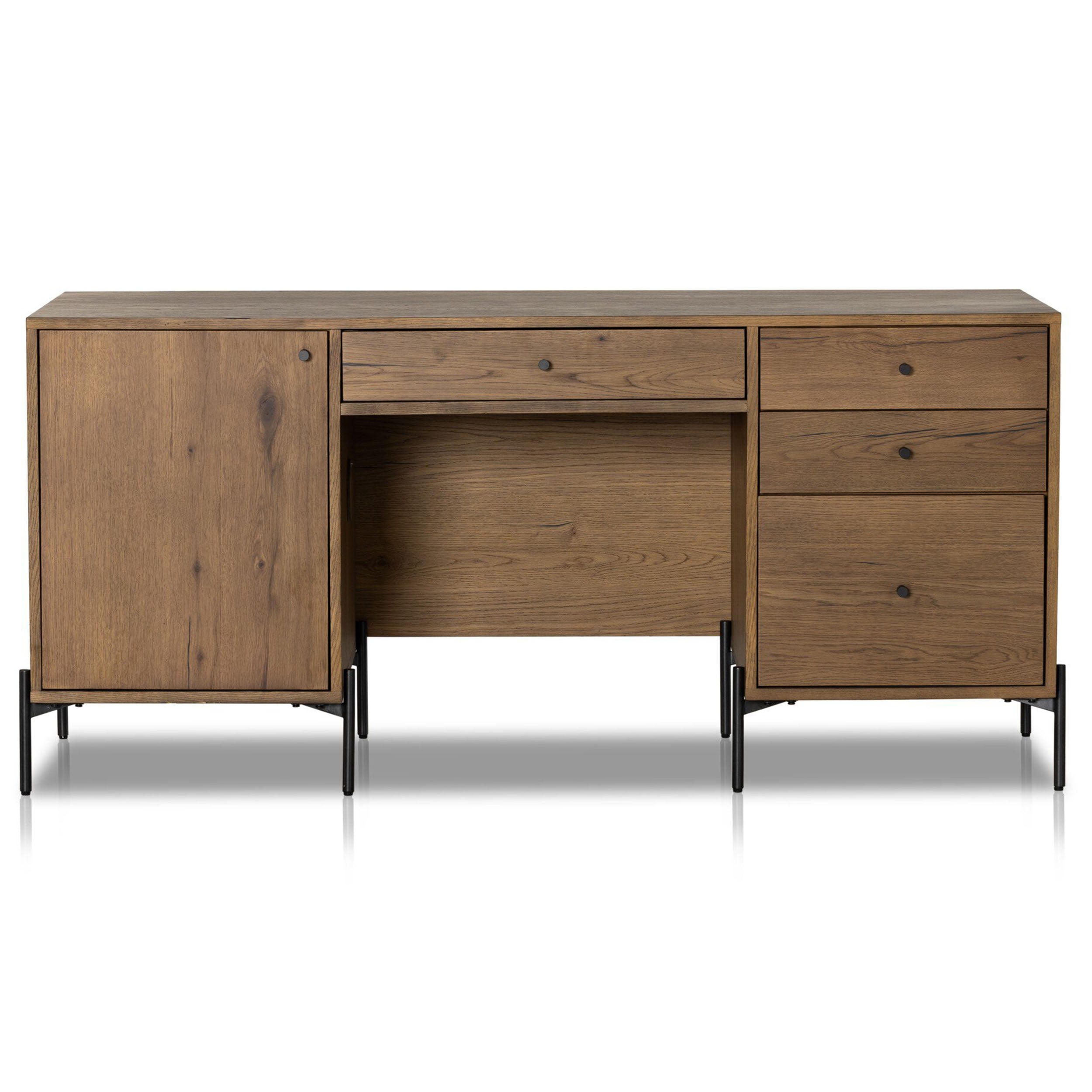 Eaton Executive Desk, Amber Oak Resin