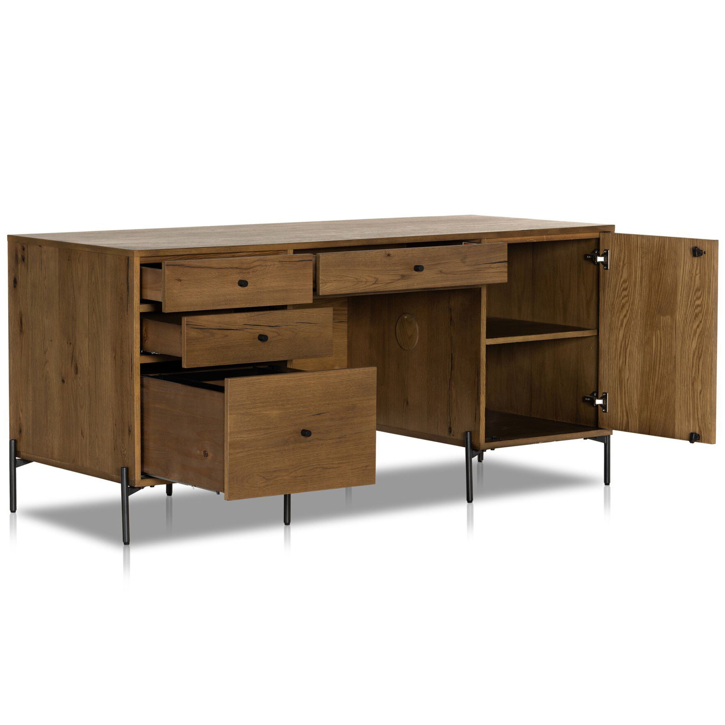 Eaton Executive Desk, Amber Oak Resin