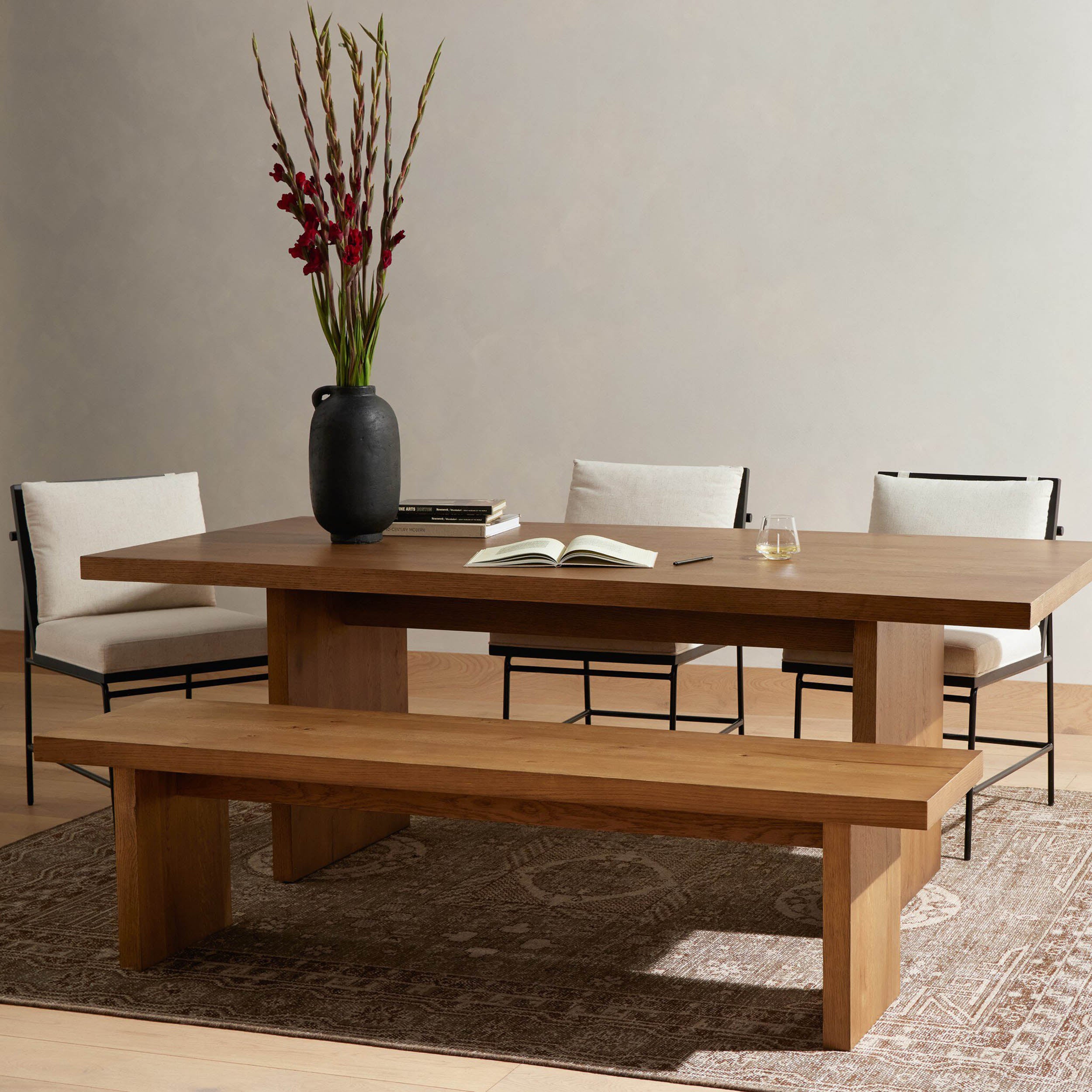 Eaton Dining Table, Amber Oak Resin