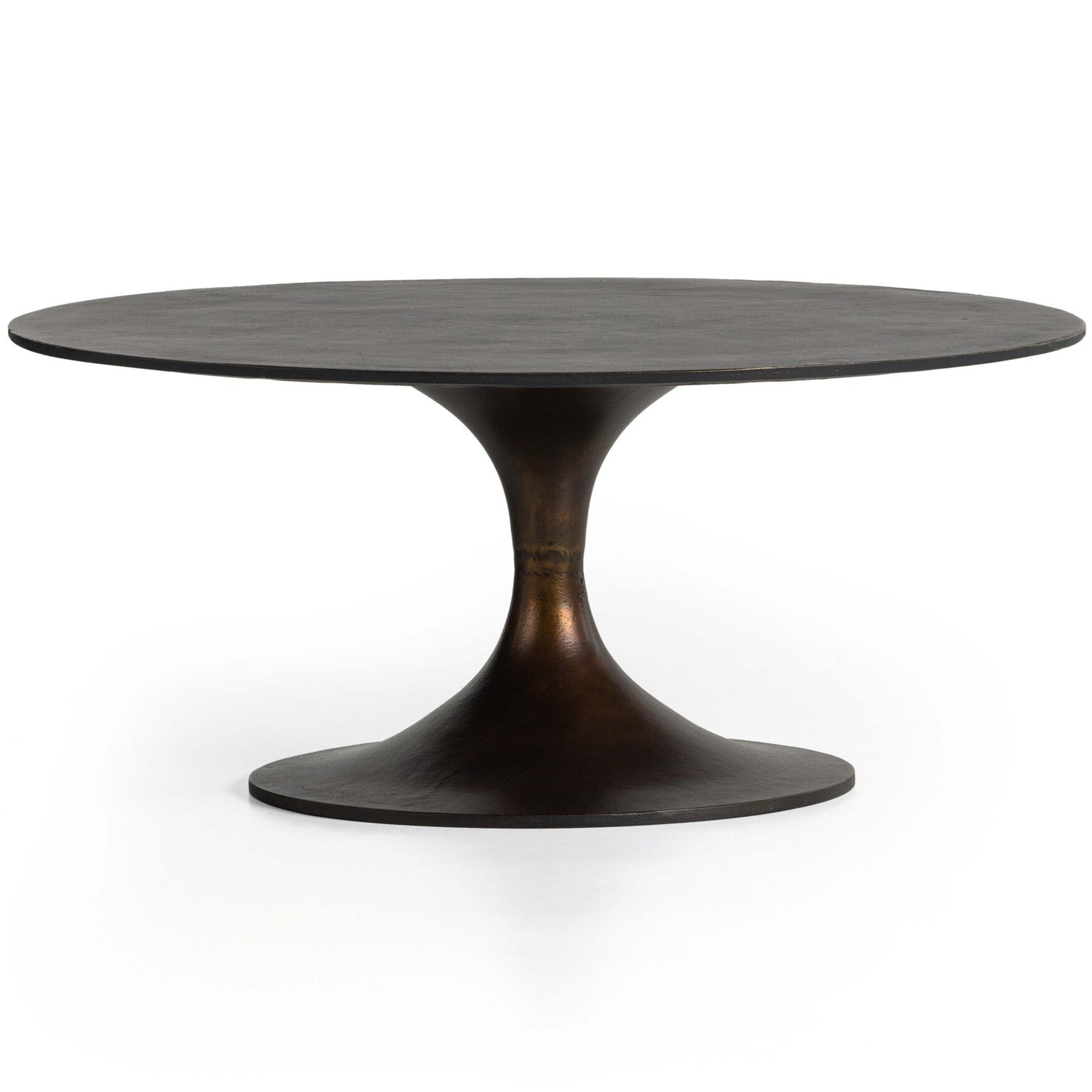 Simone Round Coffee Table, Antique Rust
