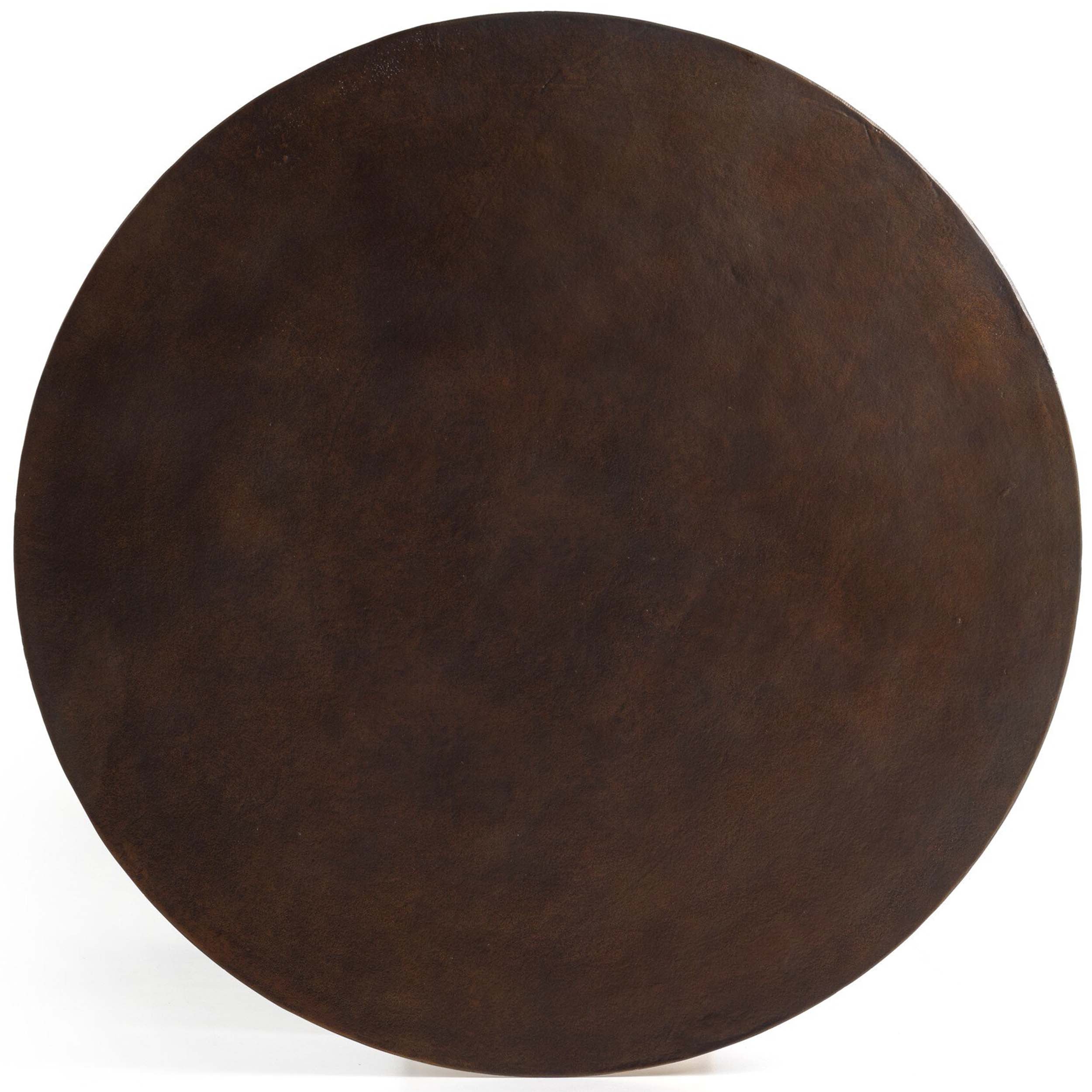 Simone Round Coffee Table, Antique Rust