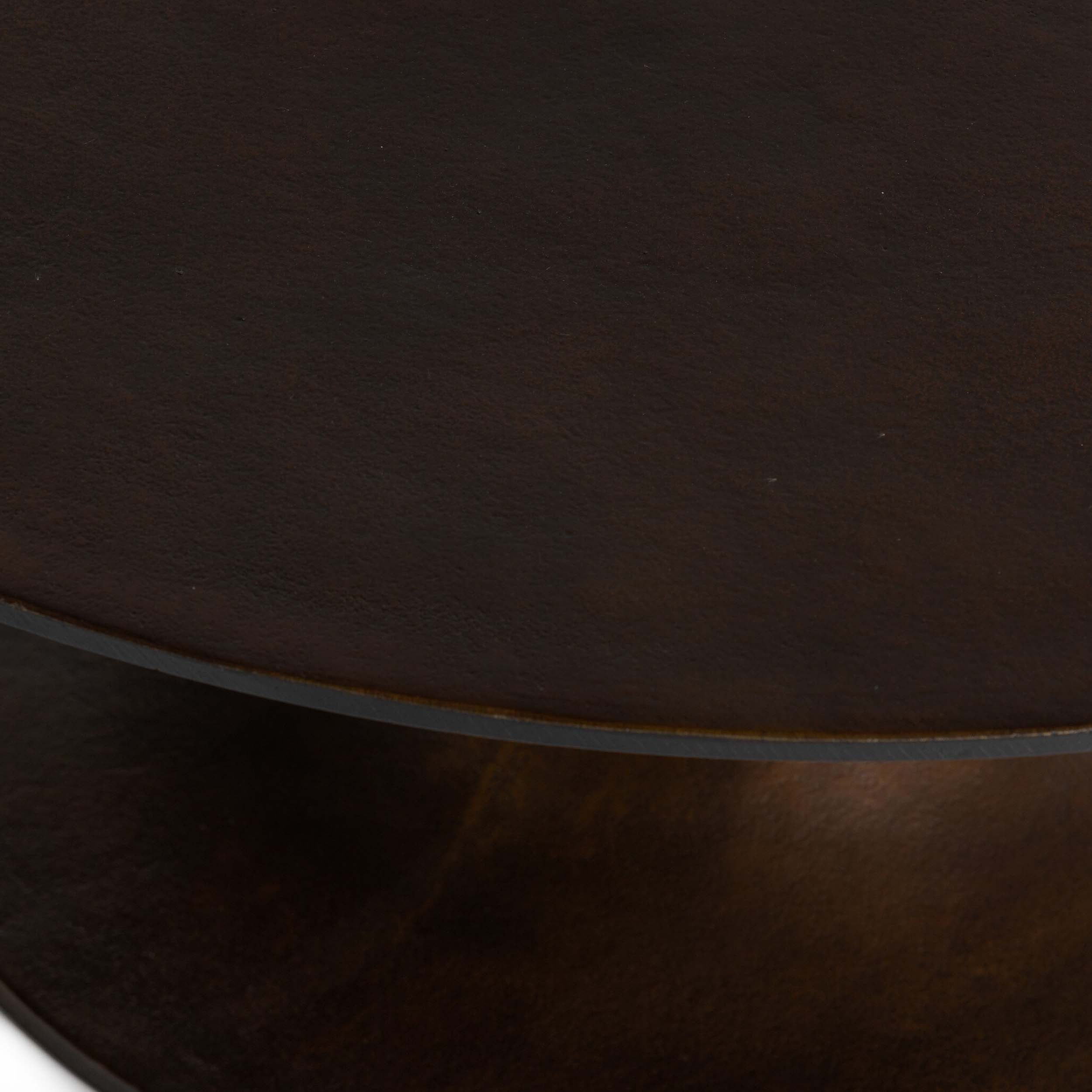 Simone Round Coffee Table, Antique Rust
