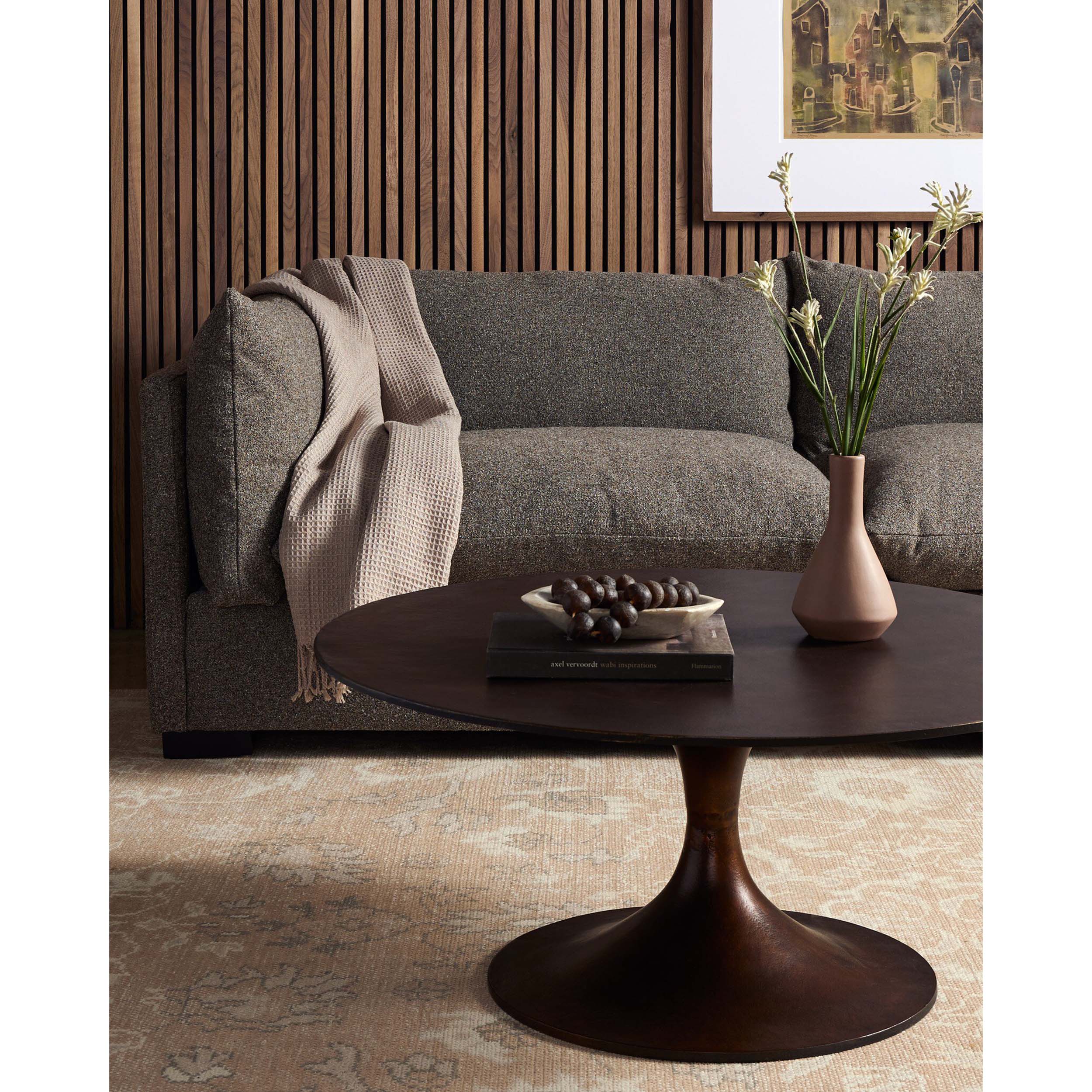 Simone Round Coffee Table, Antique Rust