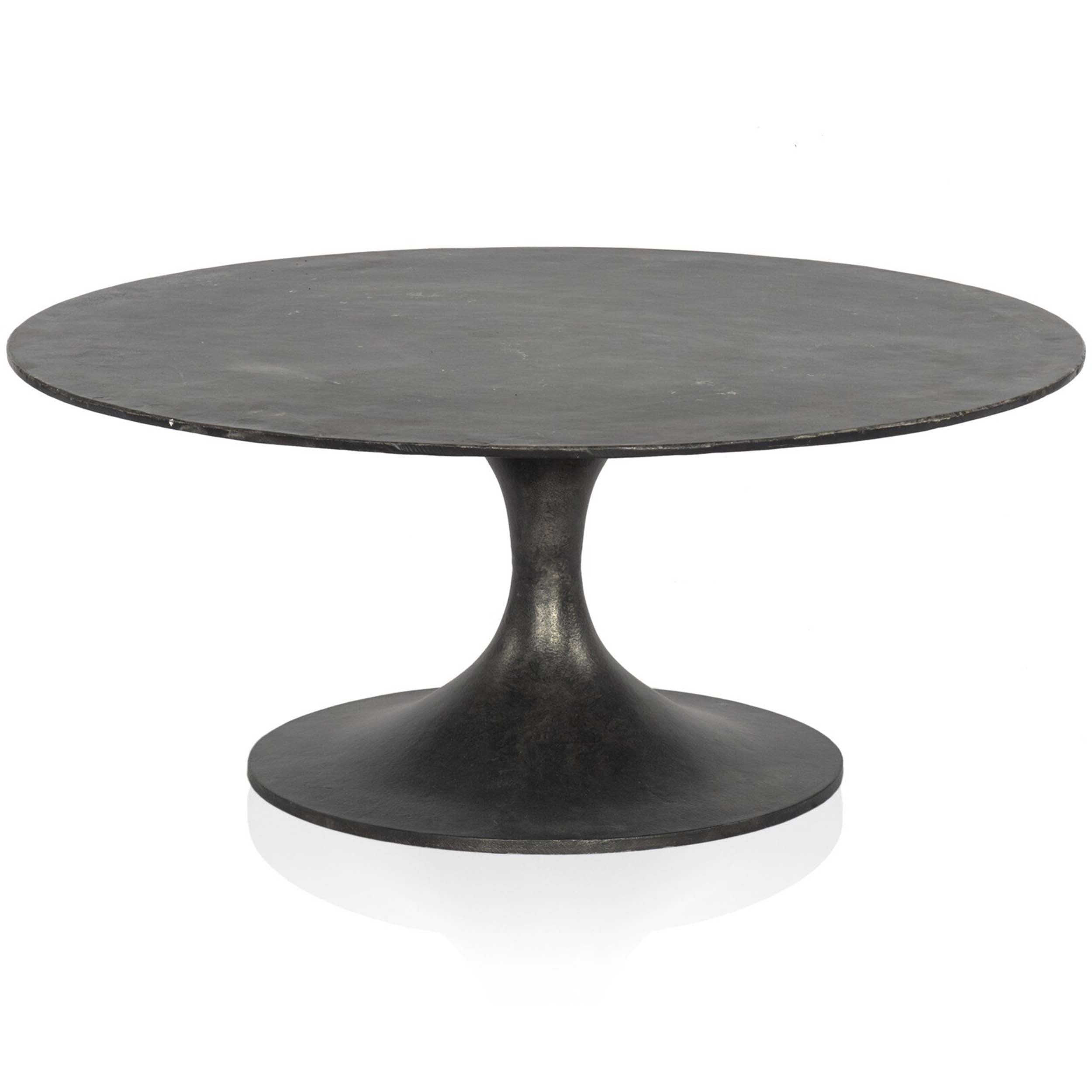 Simone Round Coffee Table, Raw Black