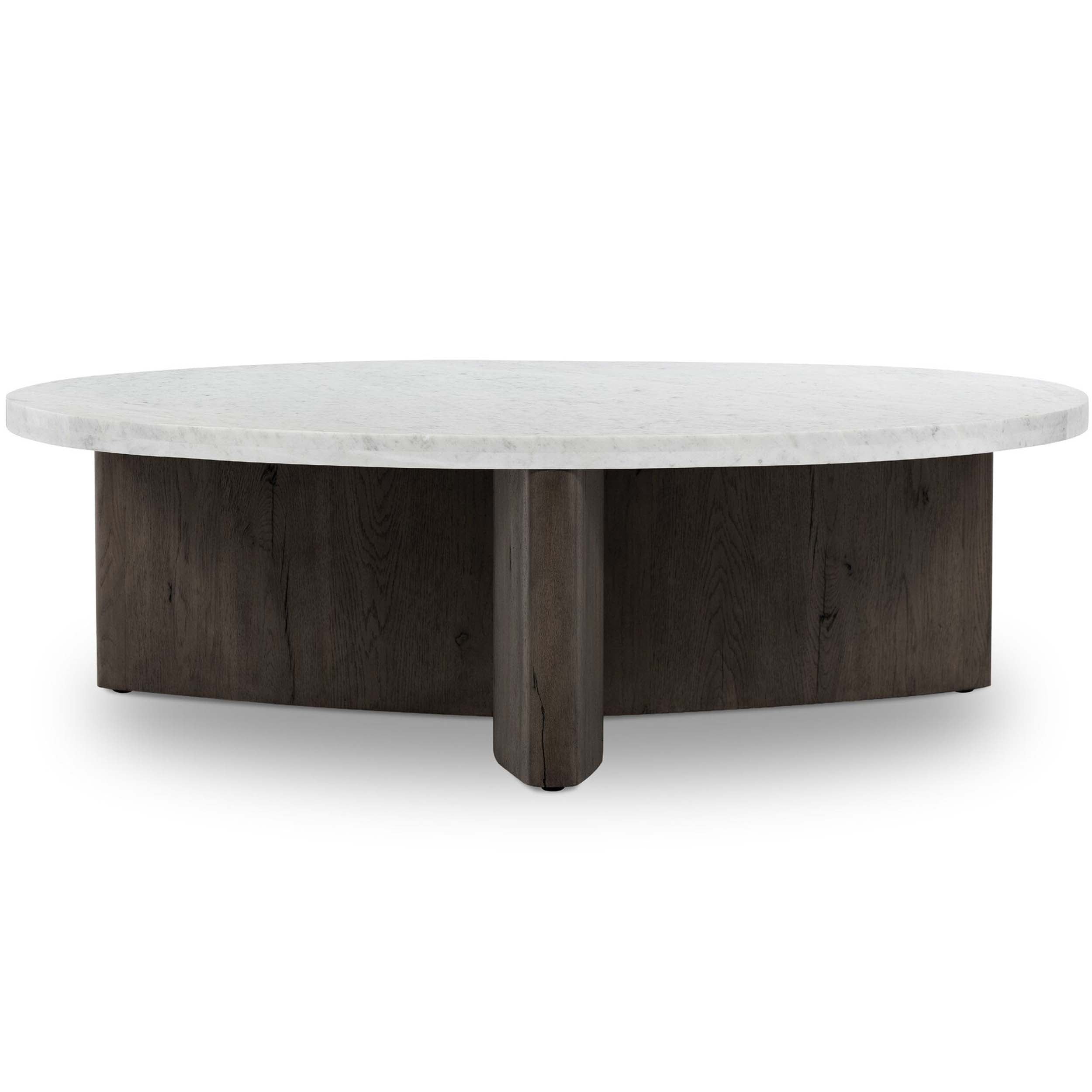 Toli Coffee Table, Italian White Marble, Smoked Black