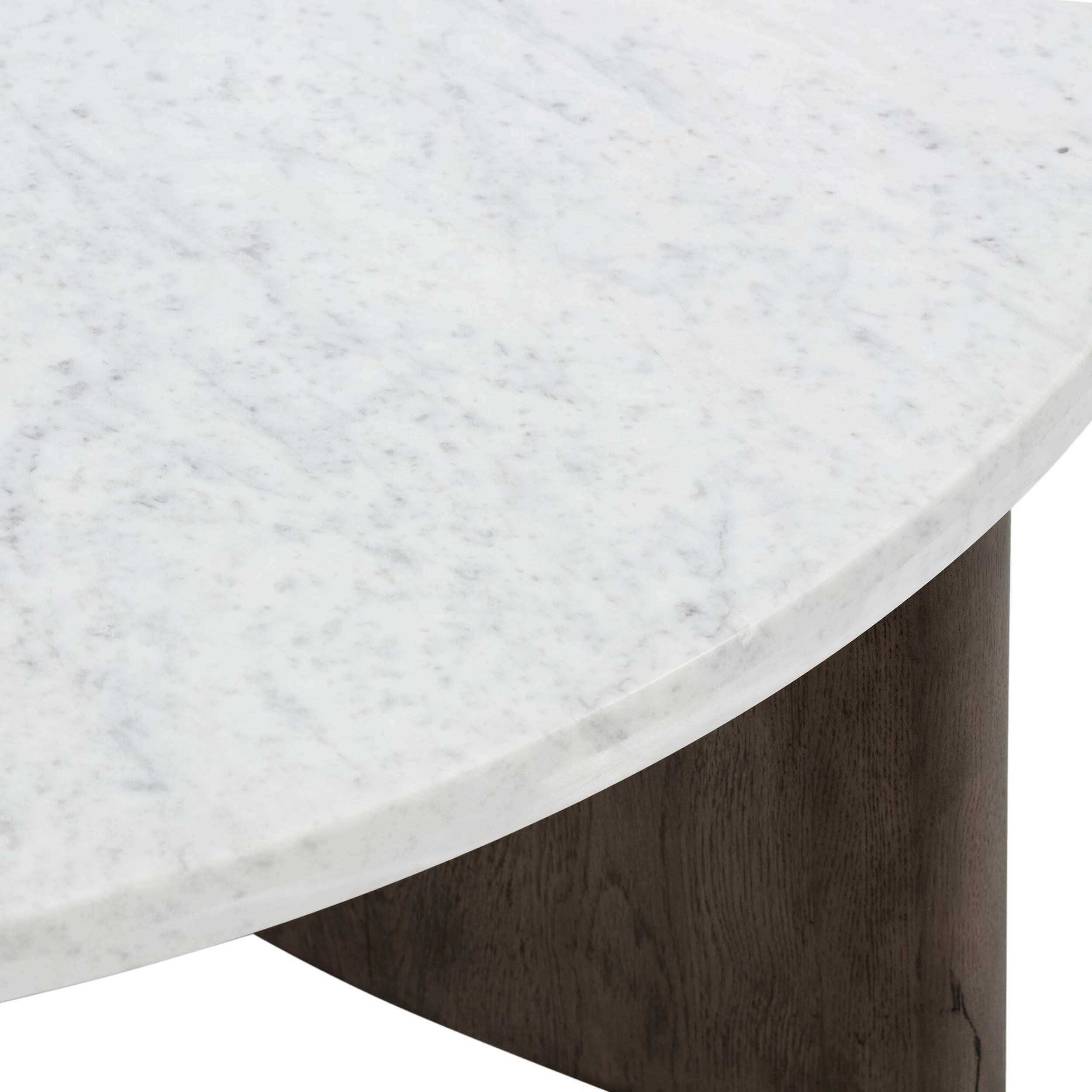 Toli Coffee Table, Italian White Marble, Smoked Black
