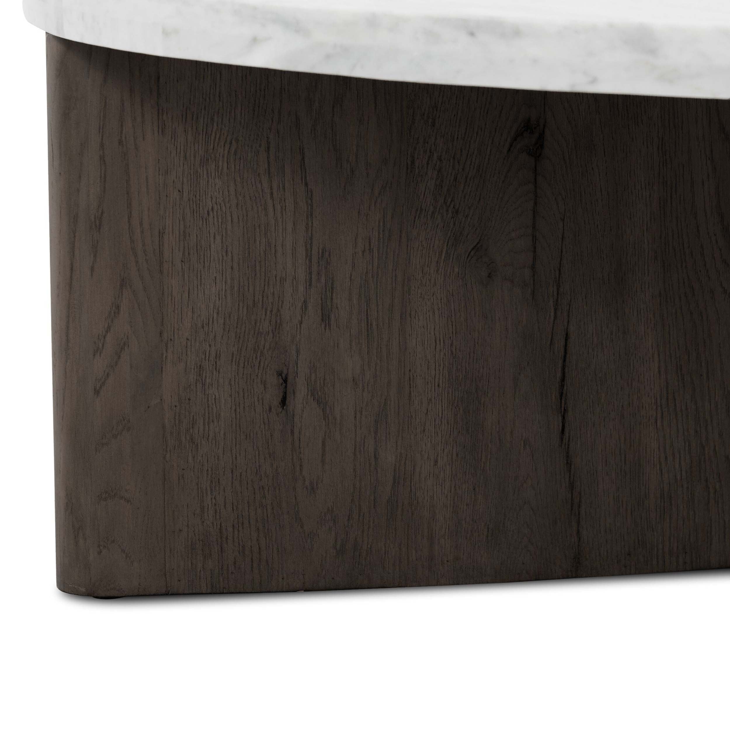 Toli Coffee Table, Italian White Marble, Smoked Black