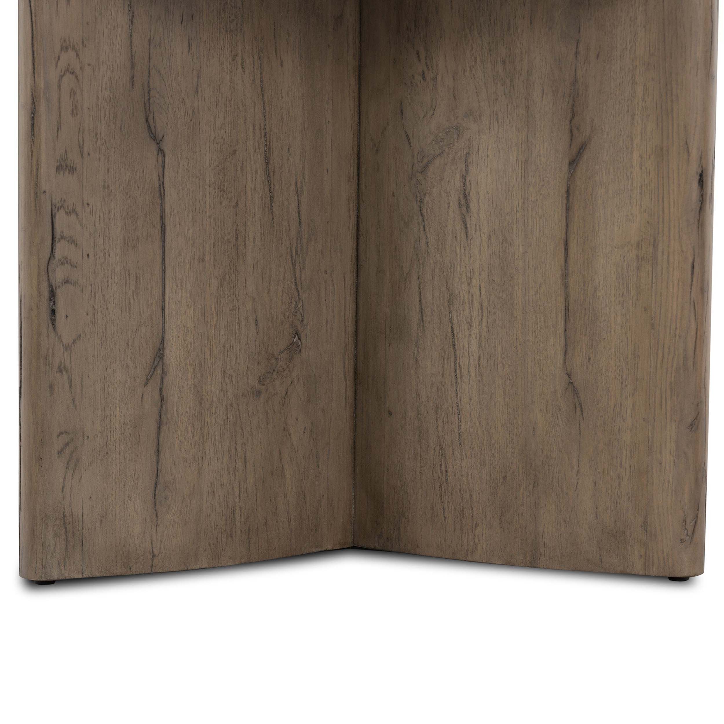 Toli End Table, Italian White Marble, Rustic Grey