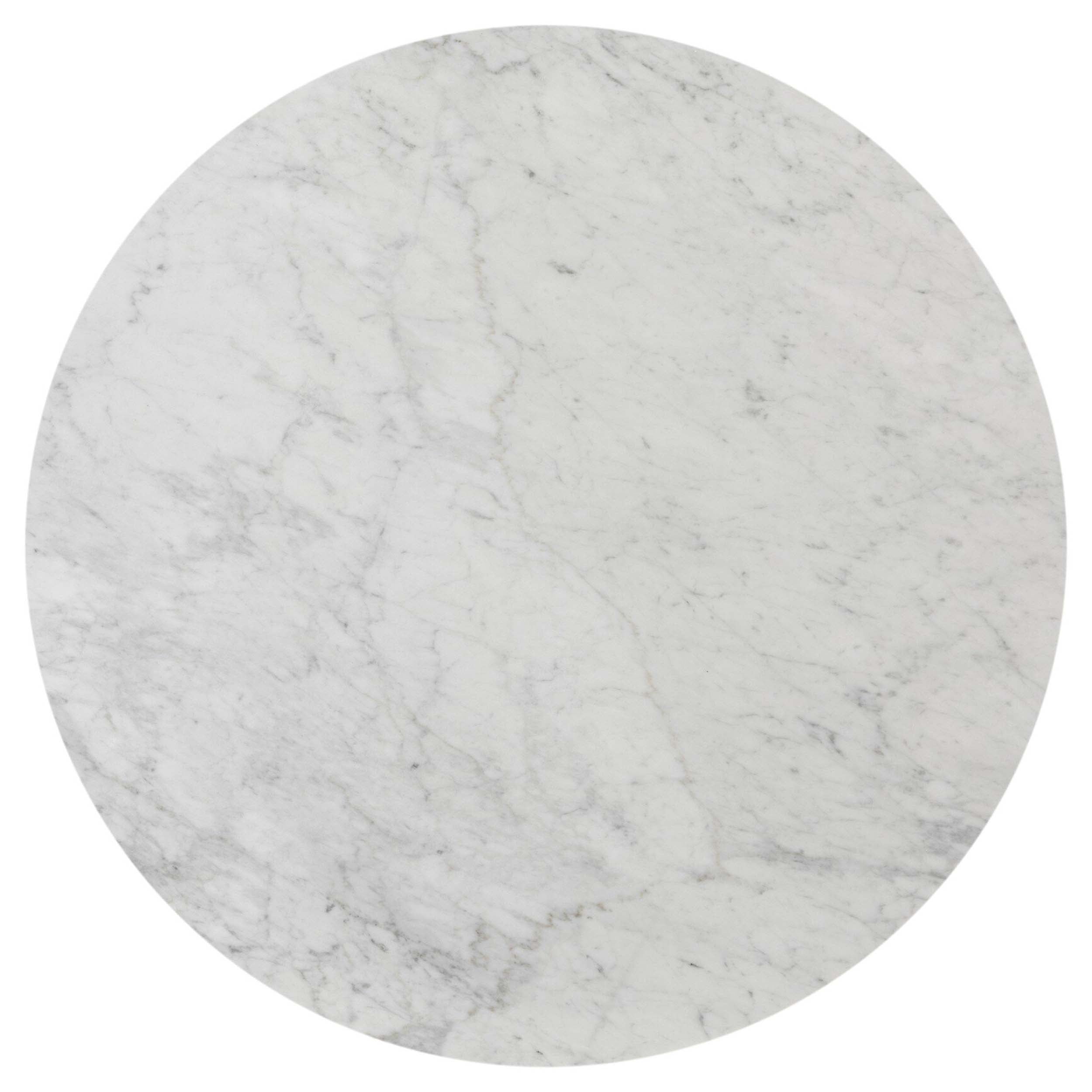 Toli End Table, Italian White Marble, Smoked Black