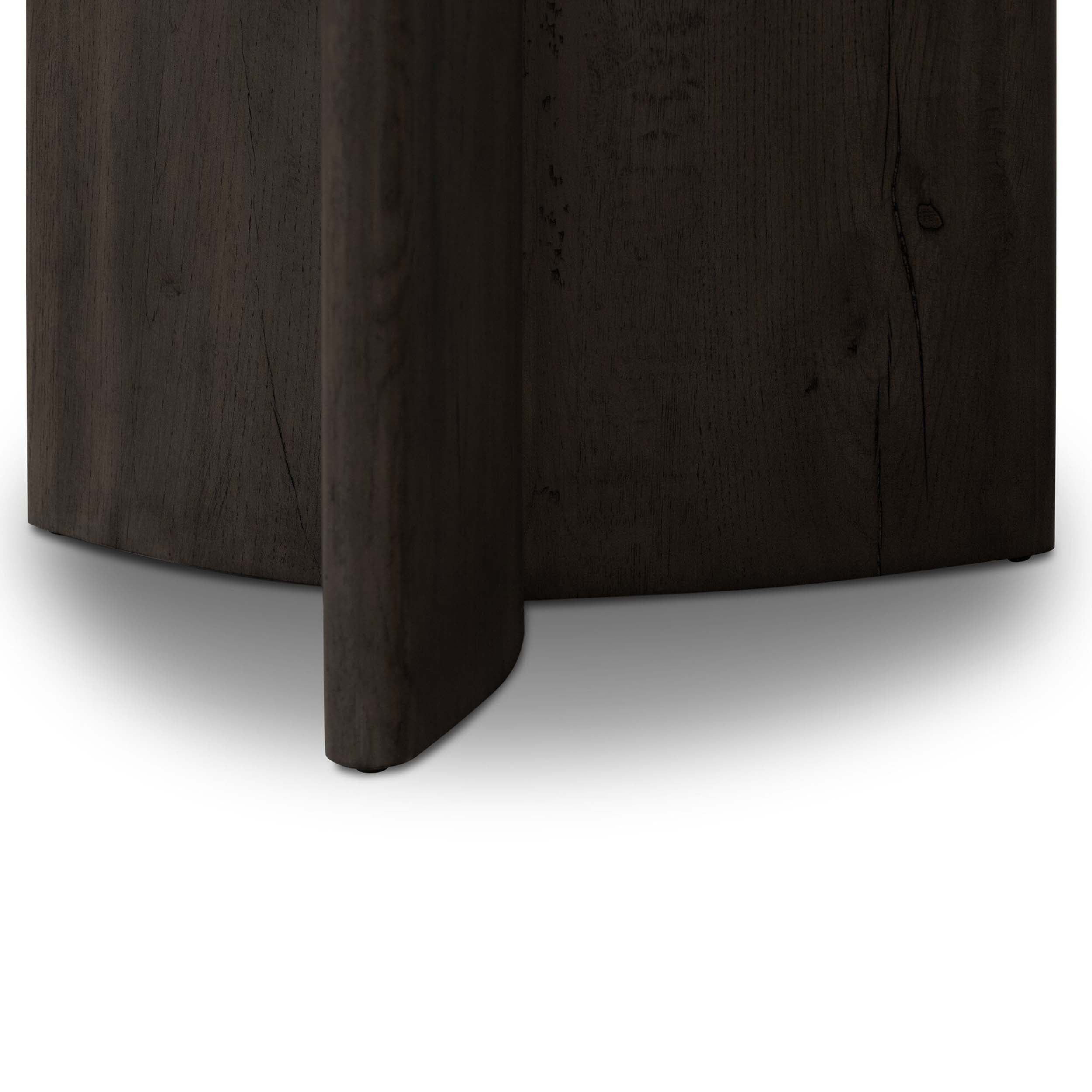 Toli End Table, Italian White Marble, Smoked Black