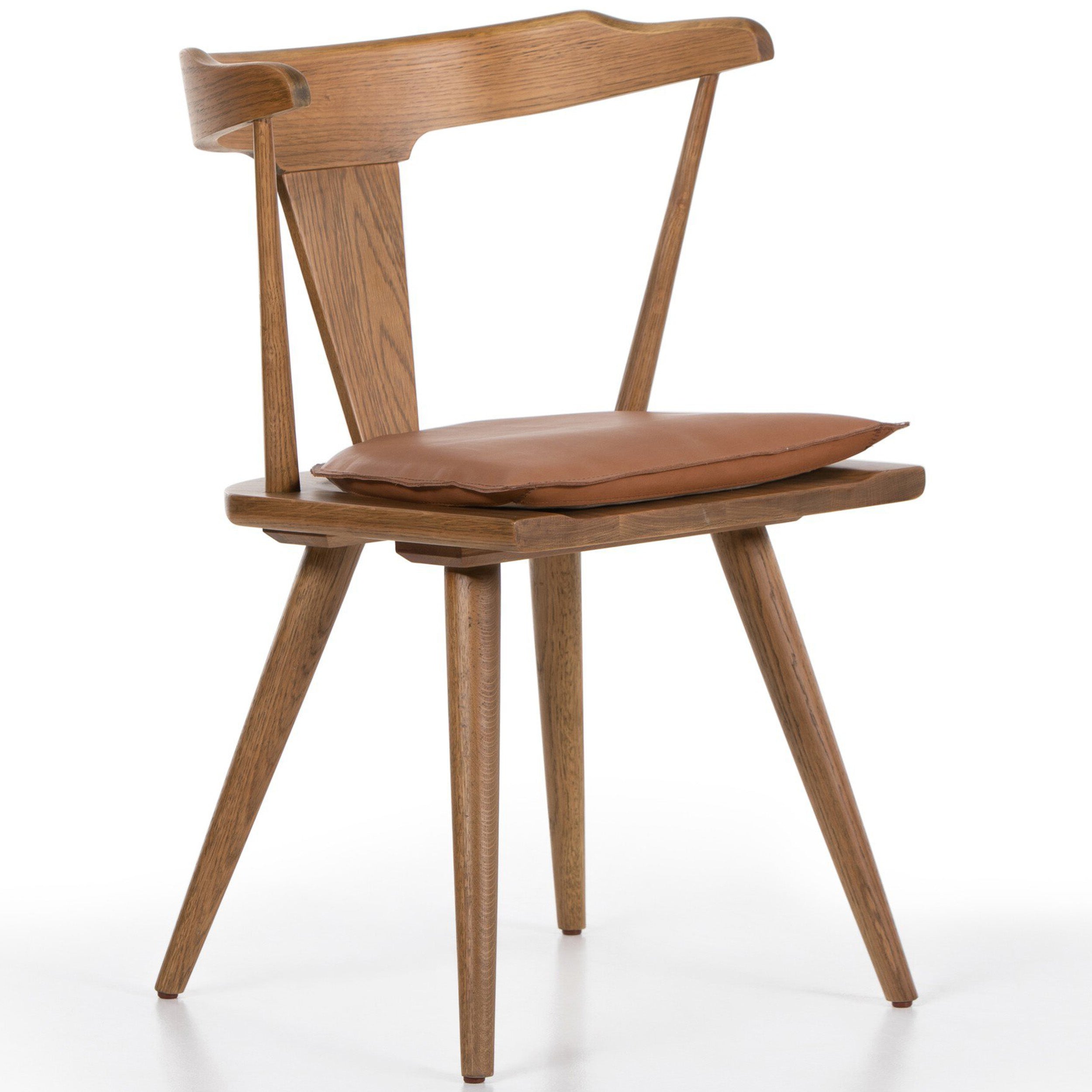 Ripley Dining Chair, Whiskey Saddle, Sandy Oak