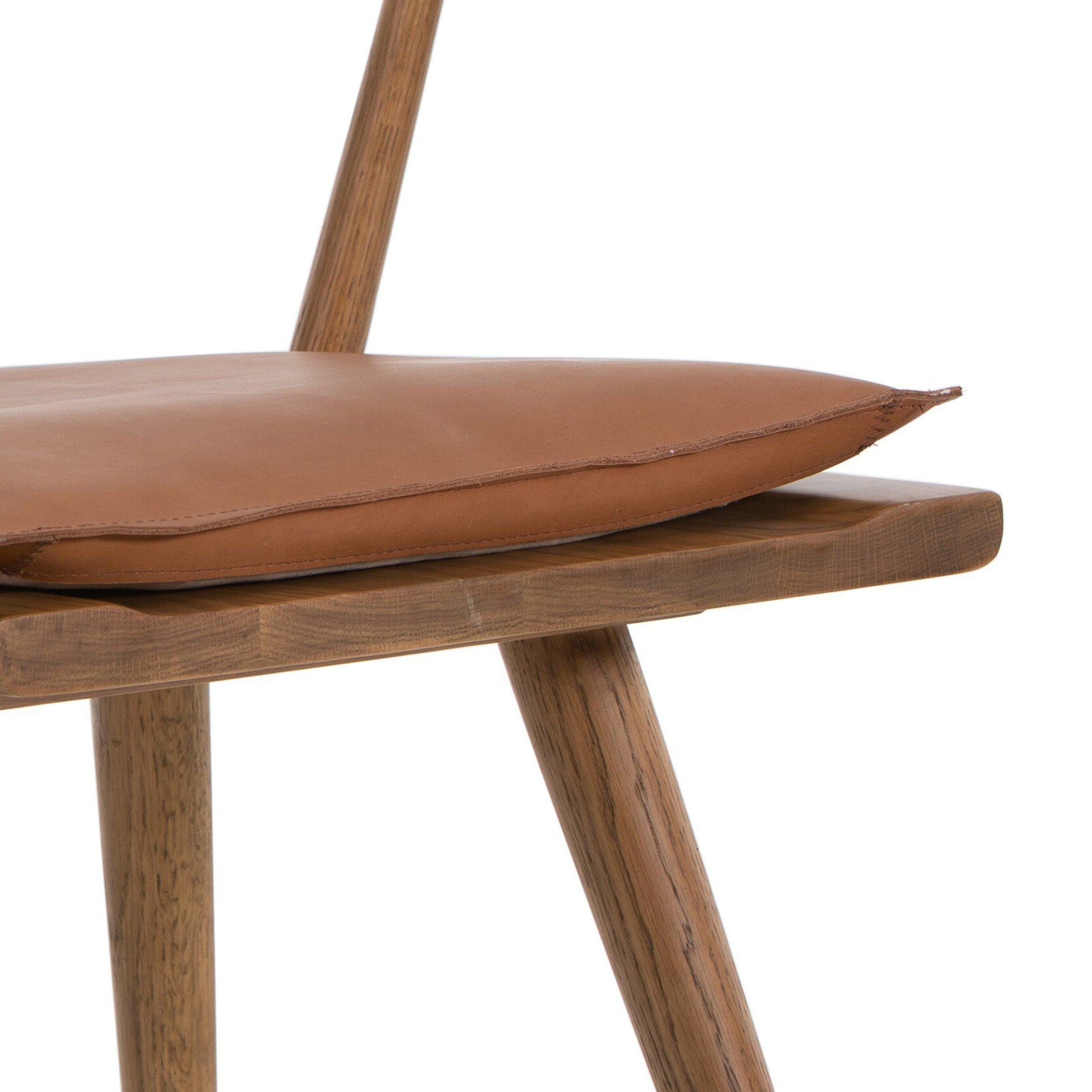 Ripley Dining Chair, Whiskey Saddle, Sandy Oak