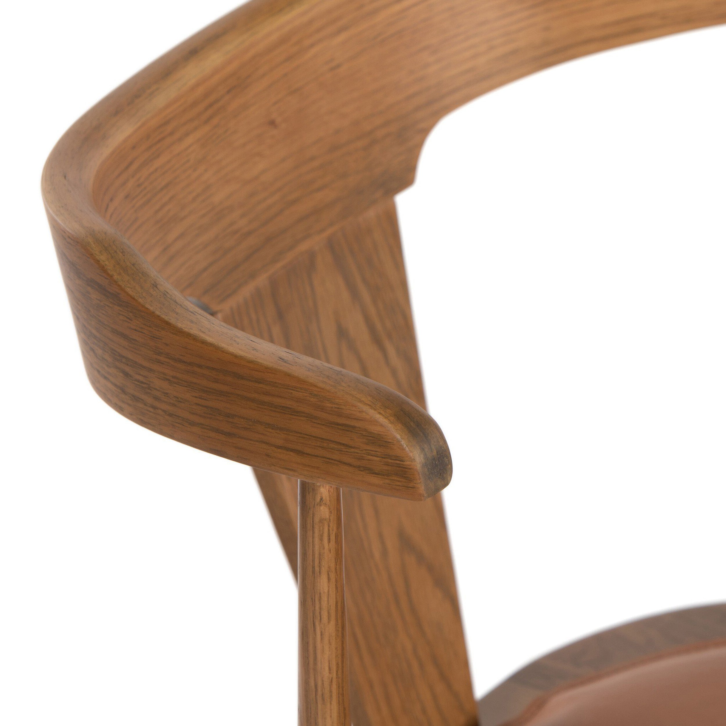 Ripley Dining Chair, Whiskey Saddle, Sandy Oak