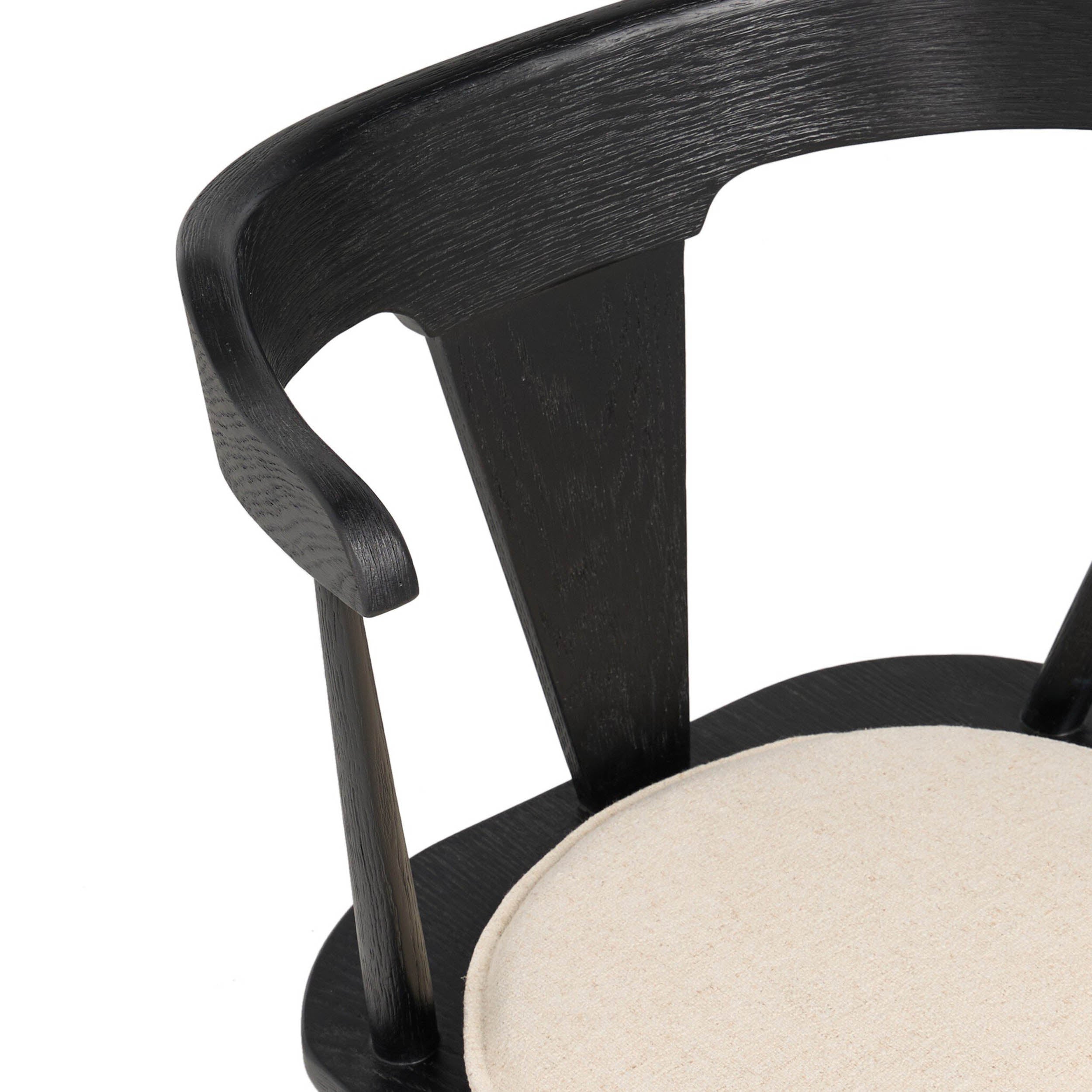 Ripley Dining Chair, Antwerp Natural, Black Oak