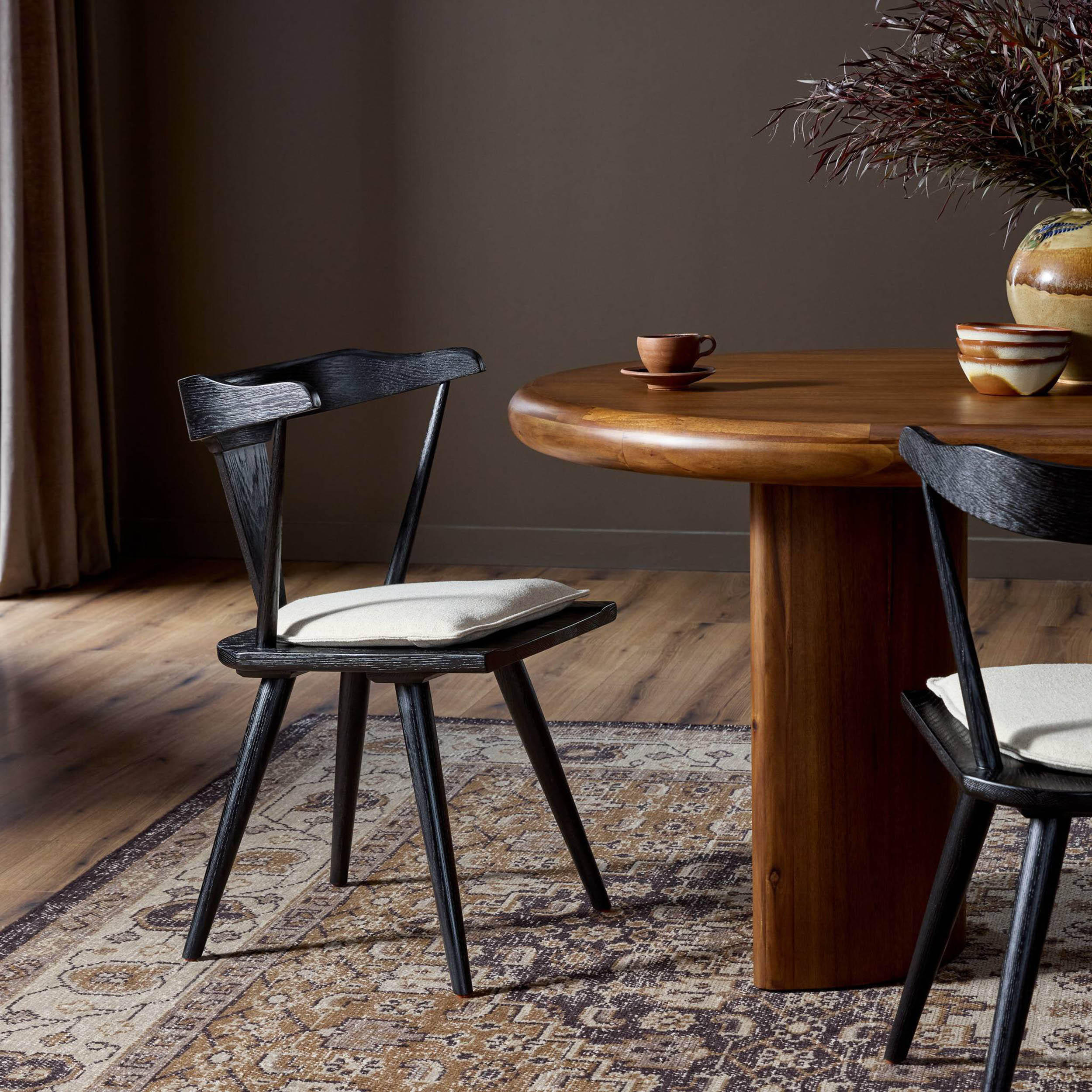 Ripley Dining Chair, Antwerp Natural, Black Oak
