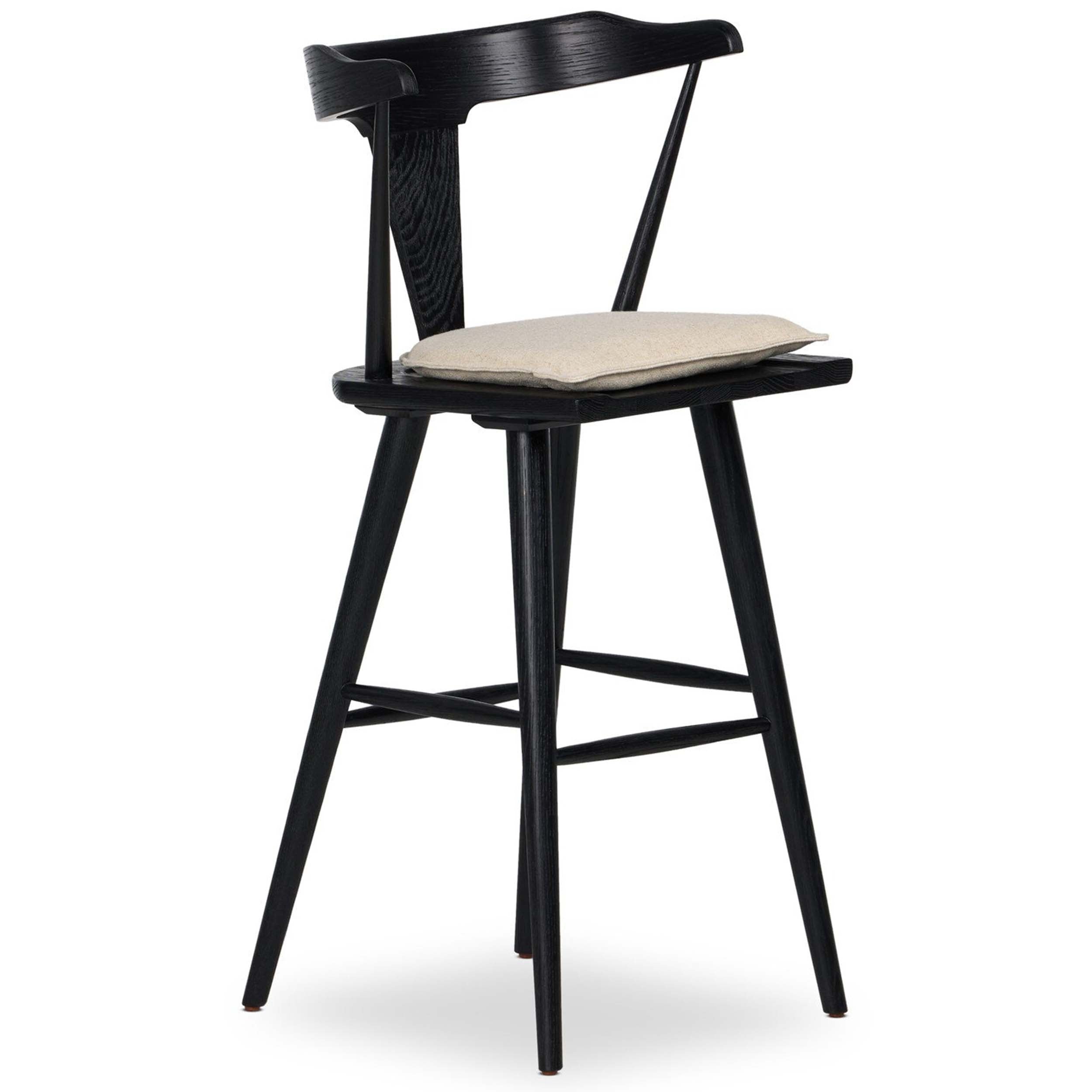 Ripley Bar + Counter Stool, Antwerp Natural, Black Oak