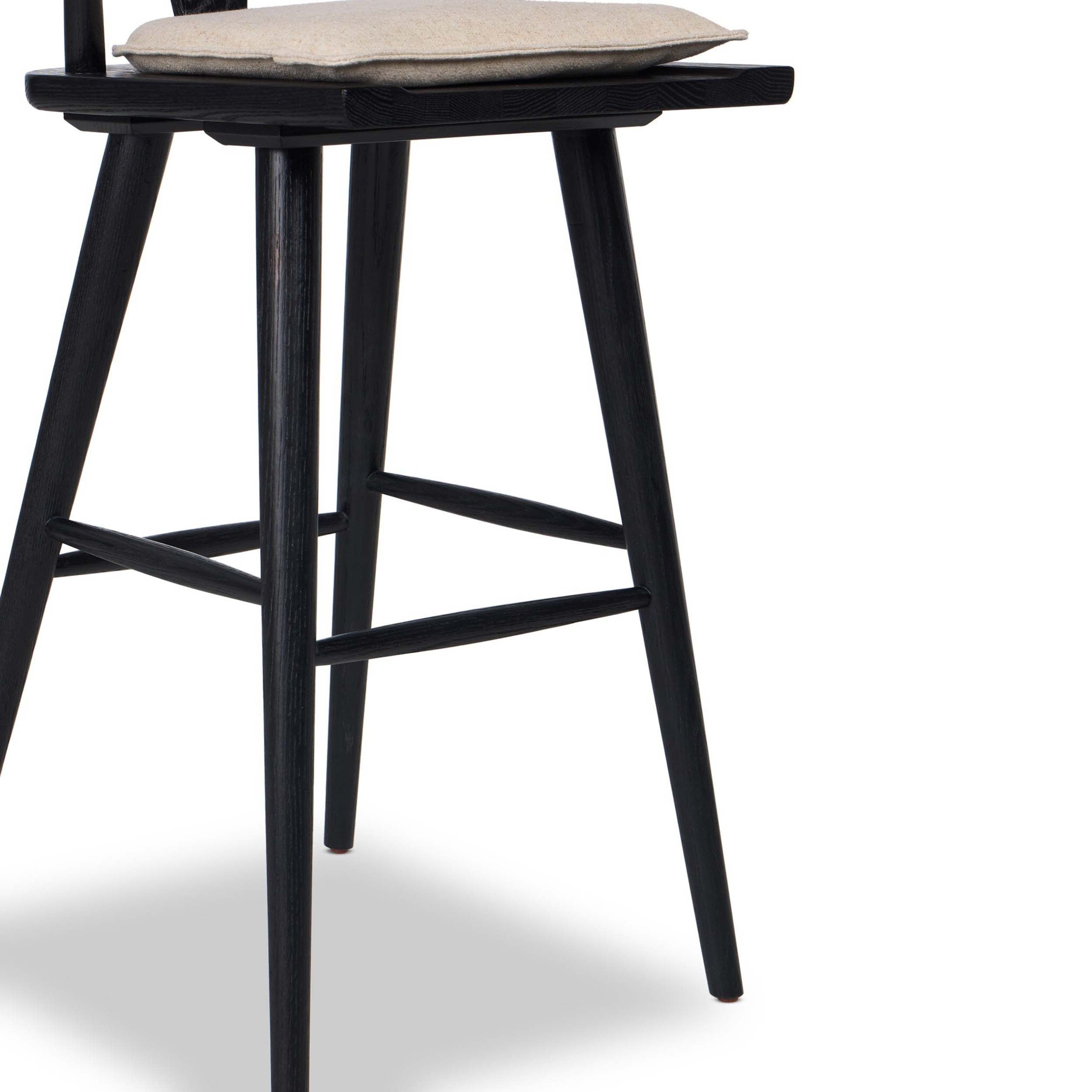 Ripley Bar + Counter Stool, Antwerp Natural, Black Oak