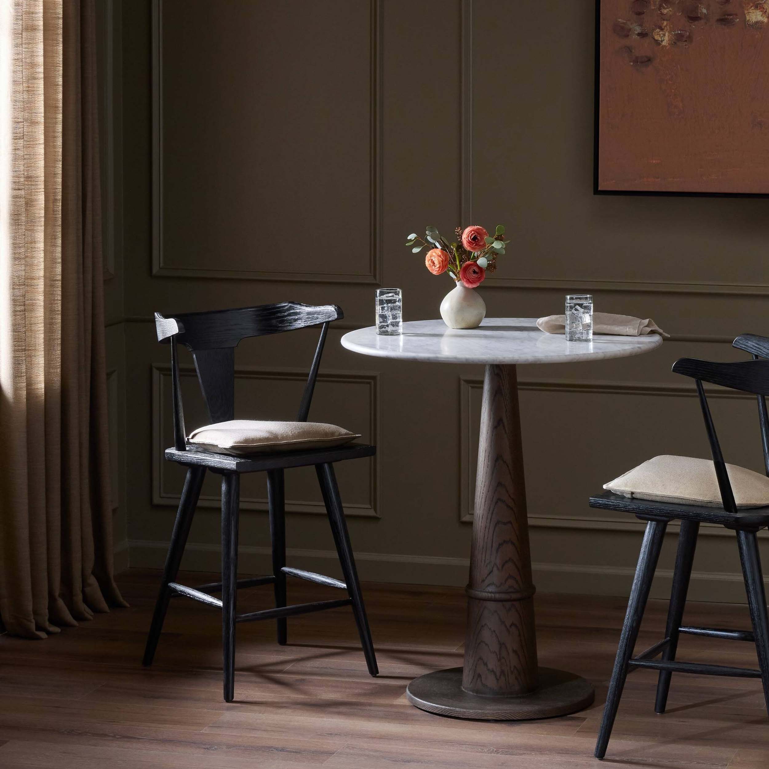 Ripley Bar + Counter Stool, Antwerp Natural, Black Oak