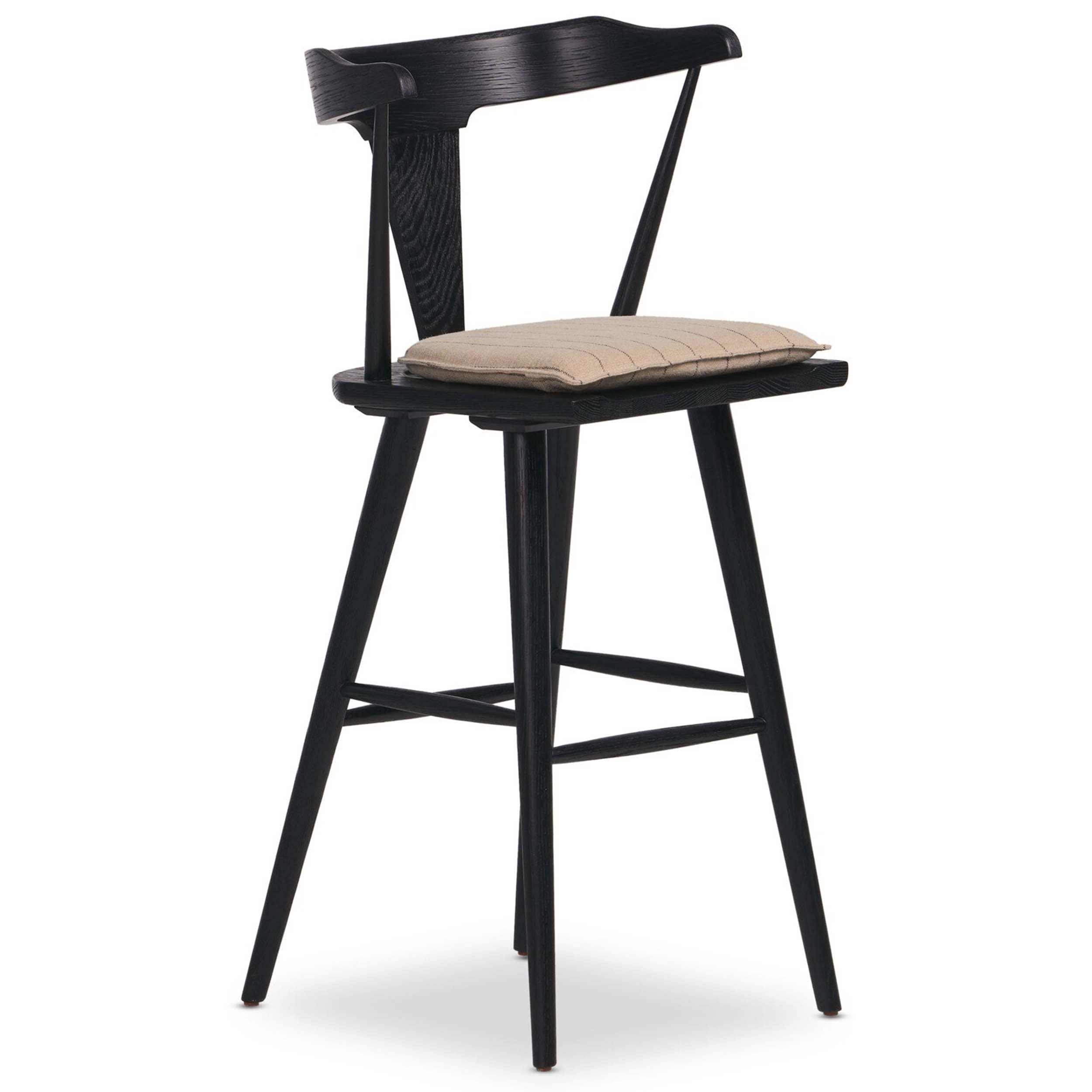 Ripley Bar + Counter Stool, Lavon Flint, Black Oak
