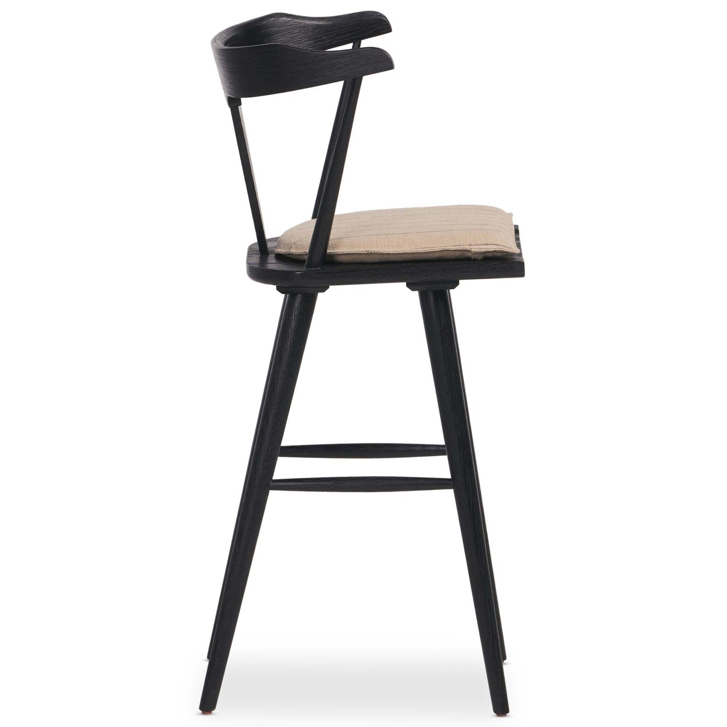 Ripley Bar + Counter Stool, Lavon Flint, Black Oak