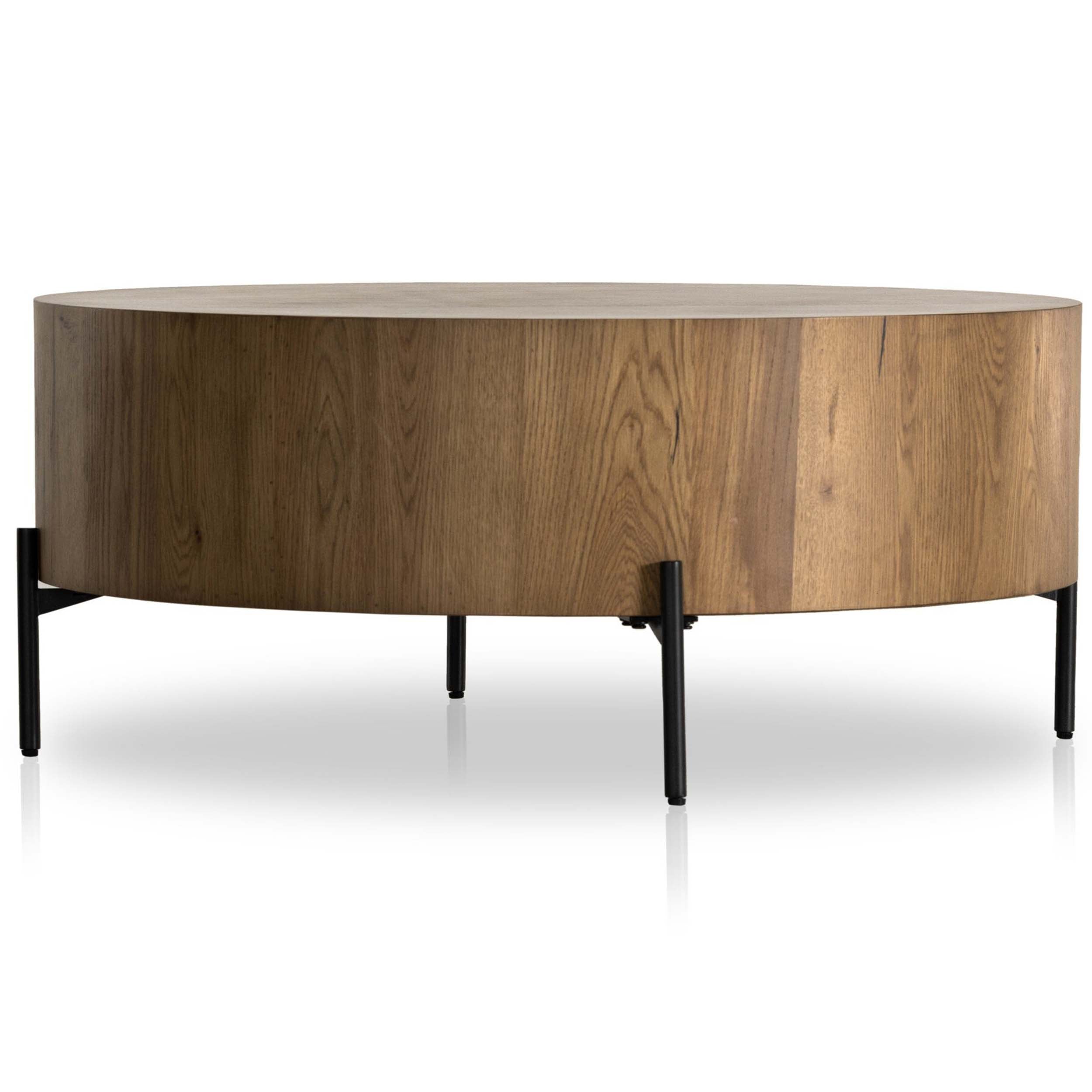 Eaton Drum Coffee Table, Amber Oak Resin