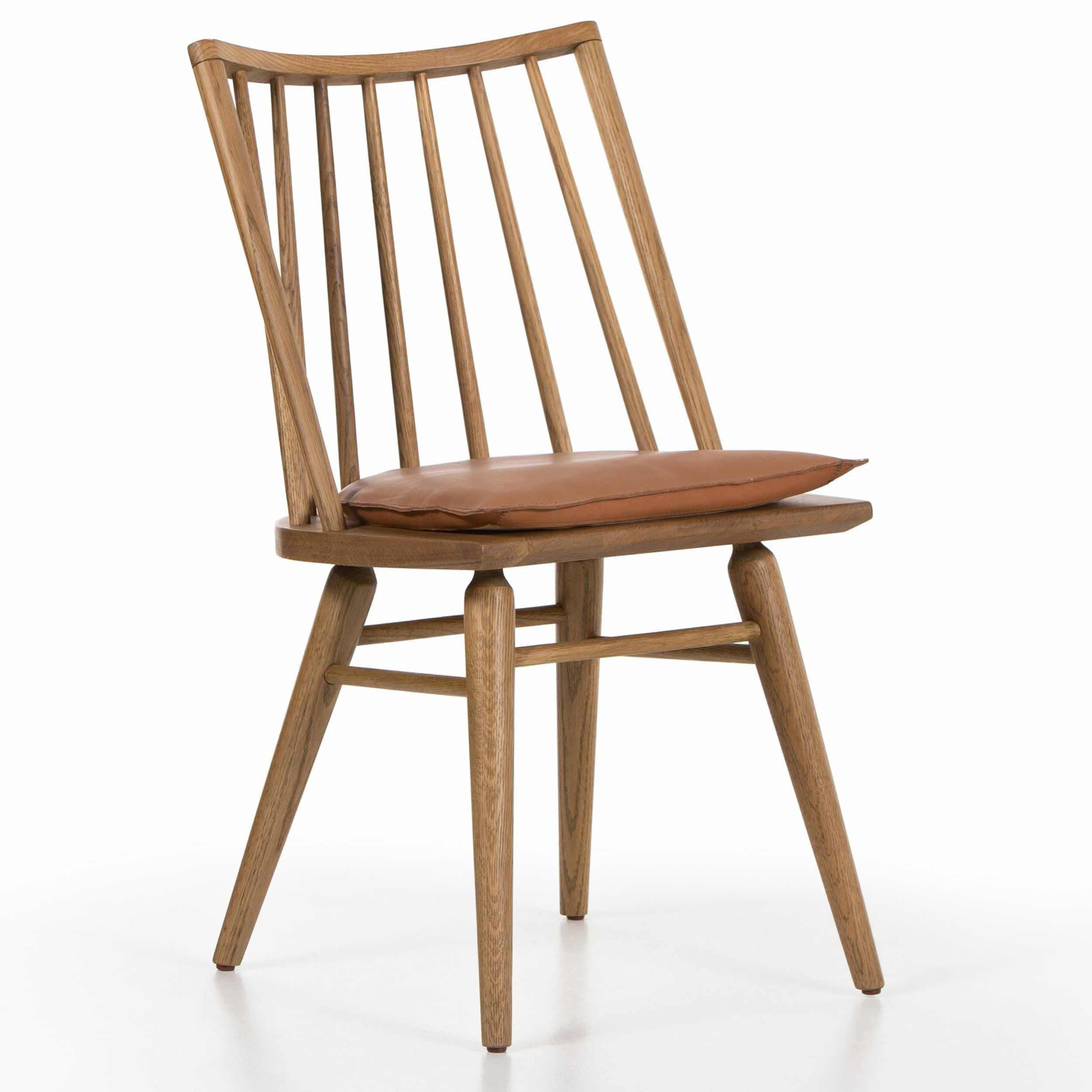 Lewis Windsor Chair, Whiskey Saddle, Sandy Oak