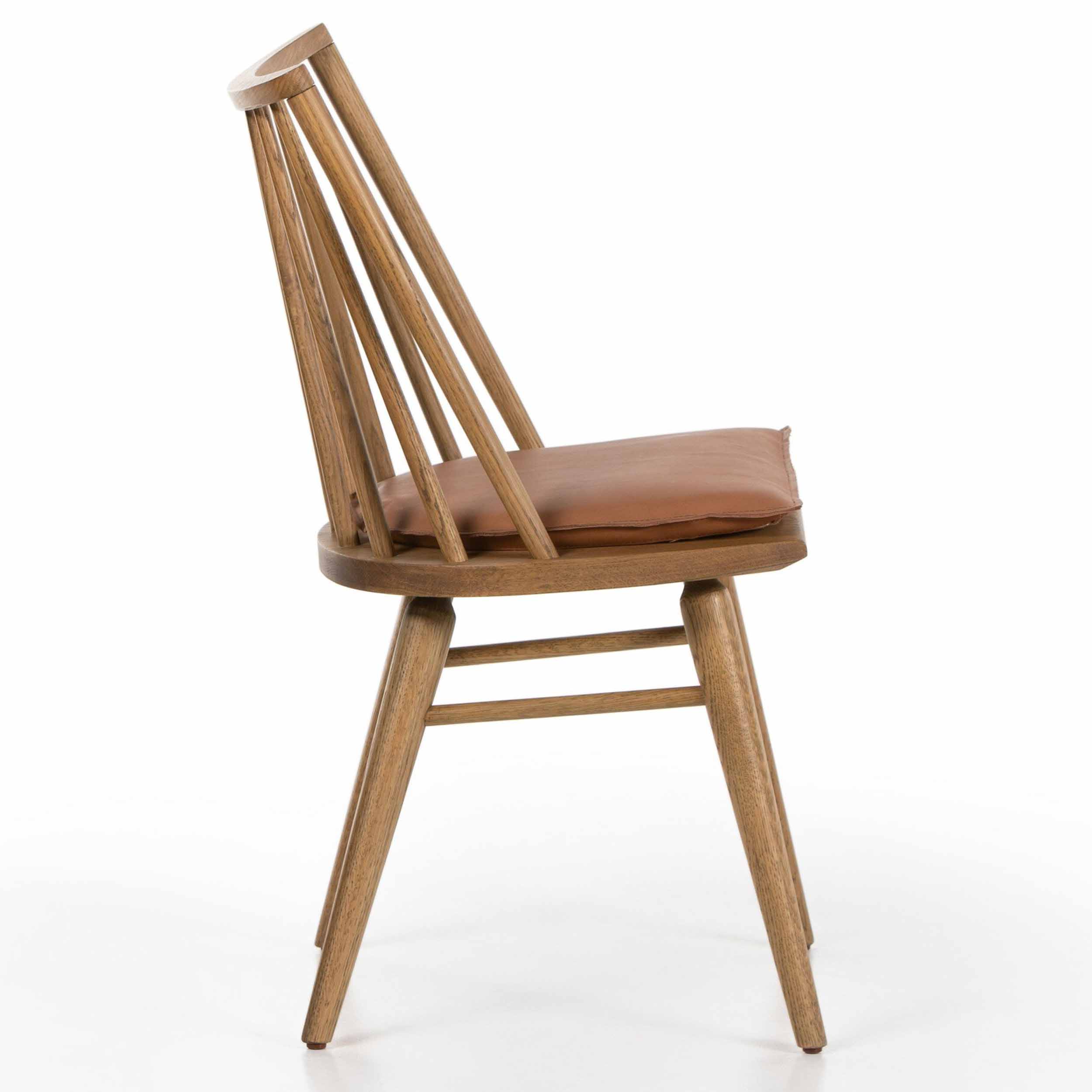 Lewis Windsor Chair, Whiskey Saddle, Sandy Oak
