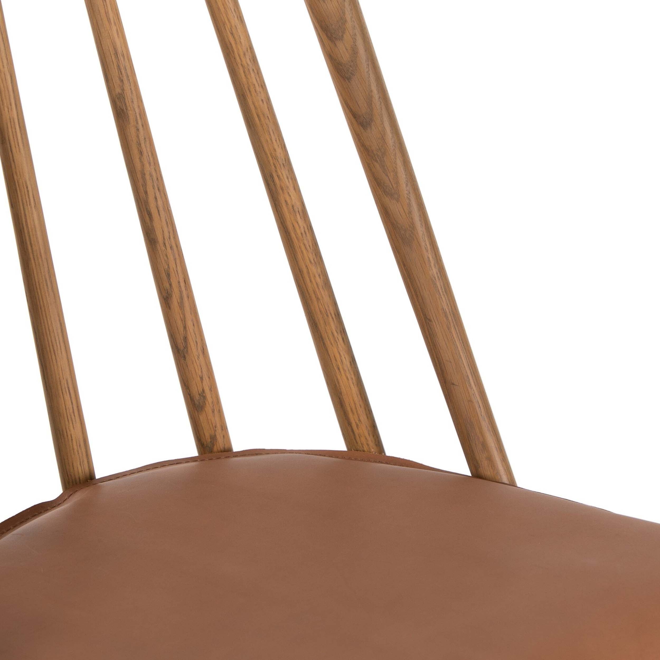 Lewis Windsor Bar + Counter Stool, Whiskey Saddle, Sandy Oak