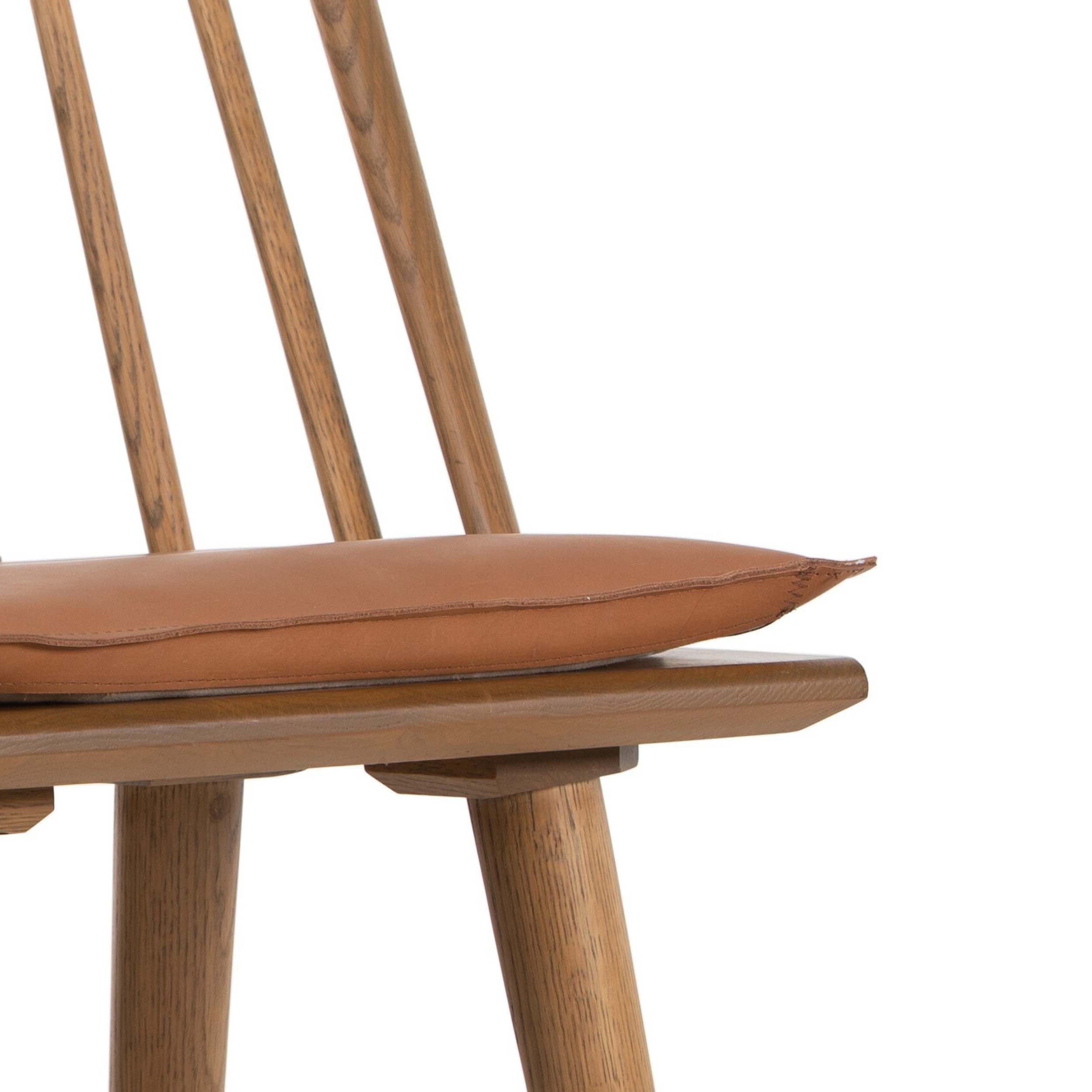 Lewis Windsor Bar + Counter Stool, Whiskey Saddle, Sandy Oak