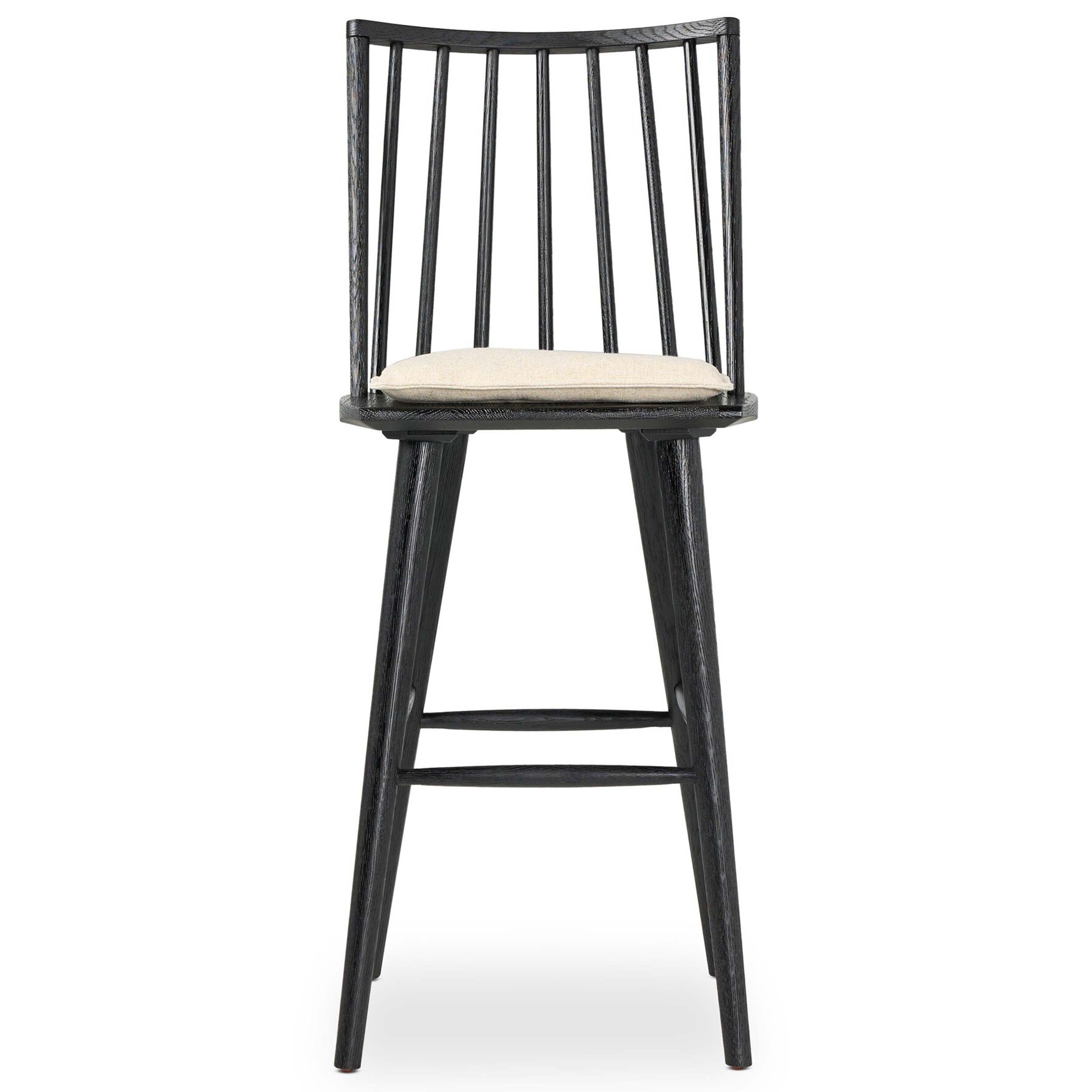 Lewis Windsor Bar + Counter Stool, Antwerp Natural, Black Oak