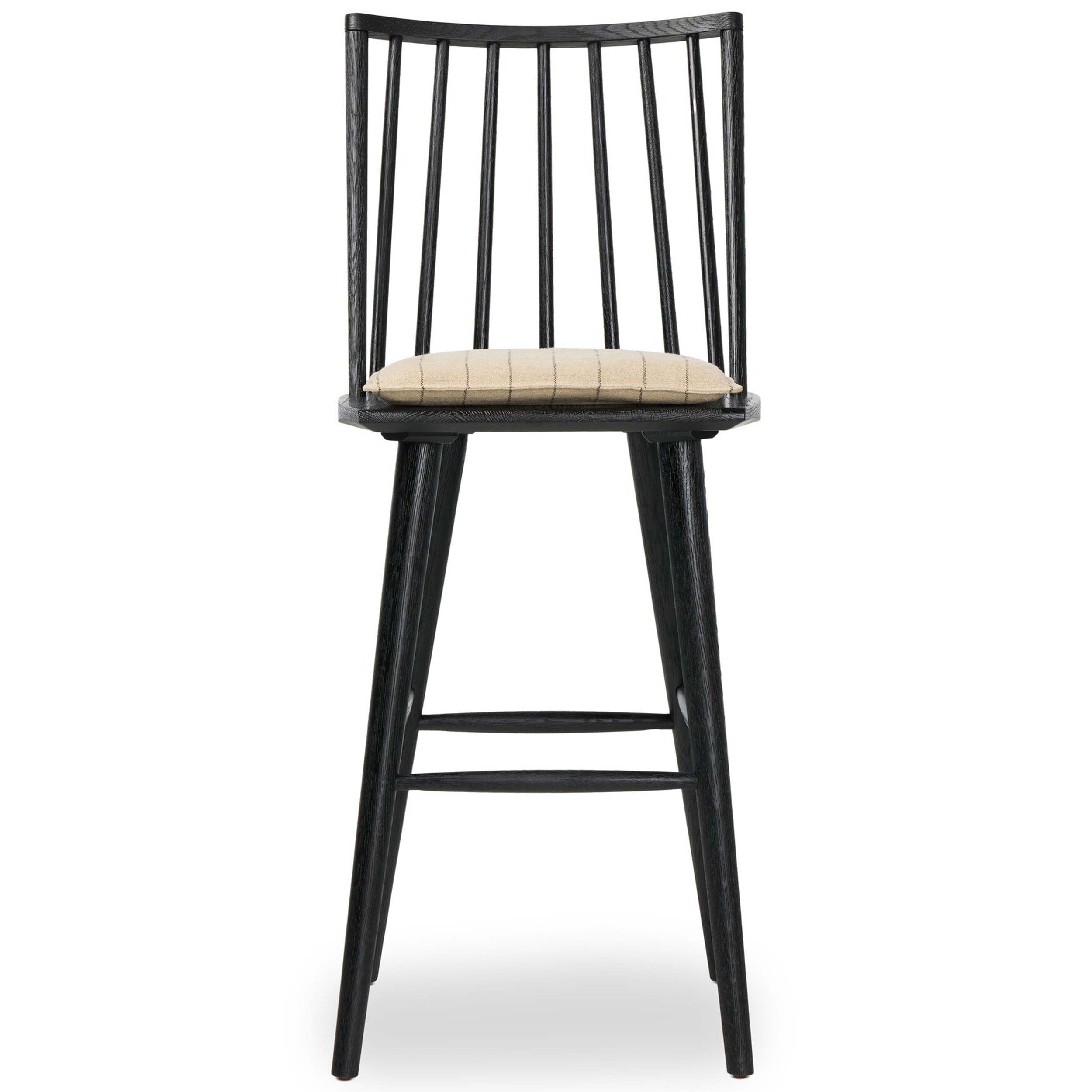 Lewis Windsor Bar + Counter Stool, Lavon Flint, Black Oak