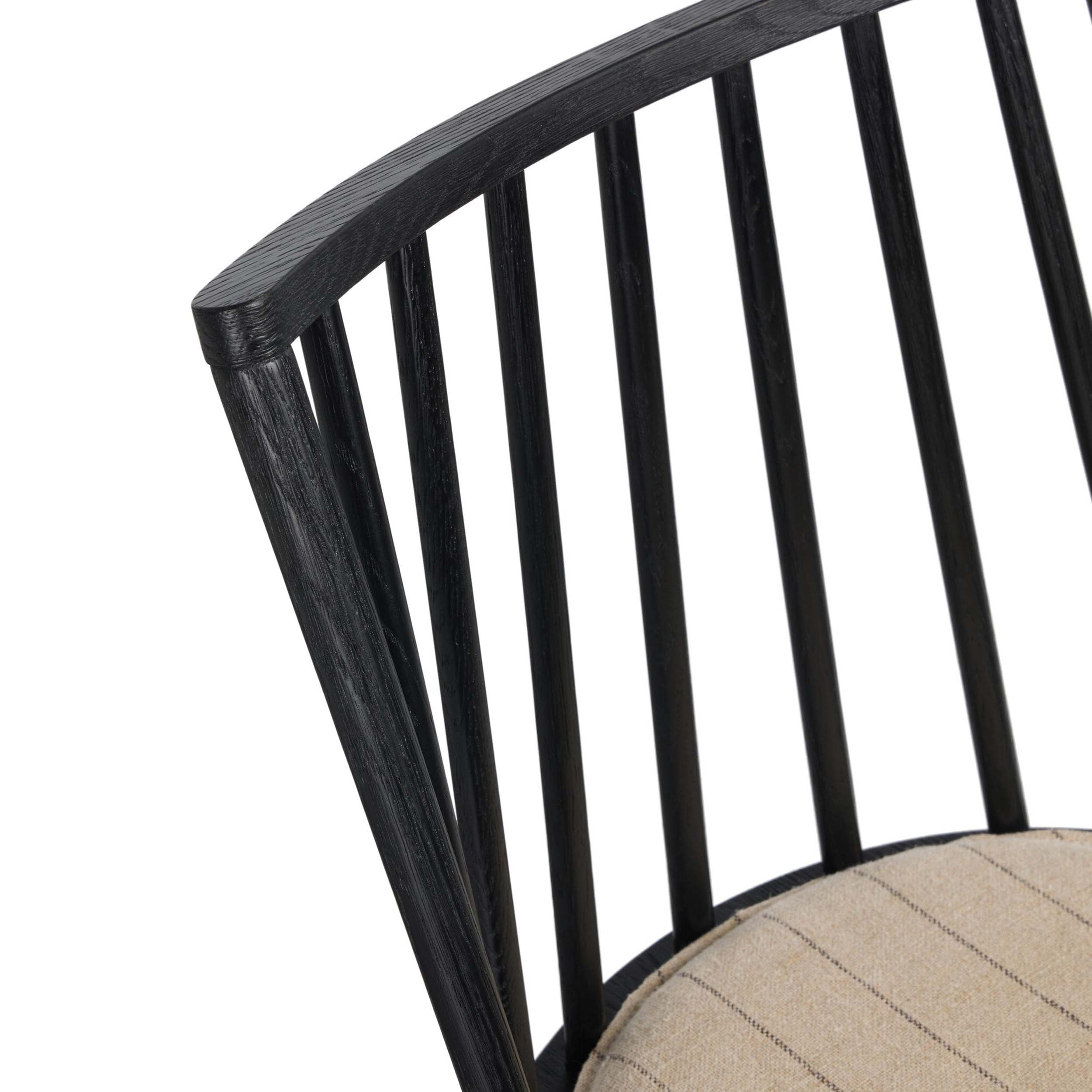 Lewis Windsor Bar + Counter Stool, Lavon Flint, Black Oak