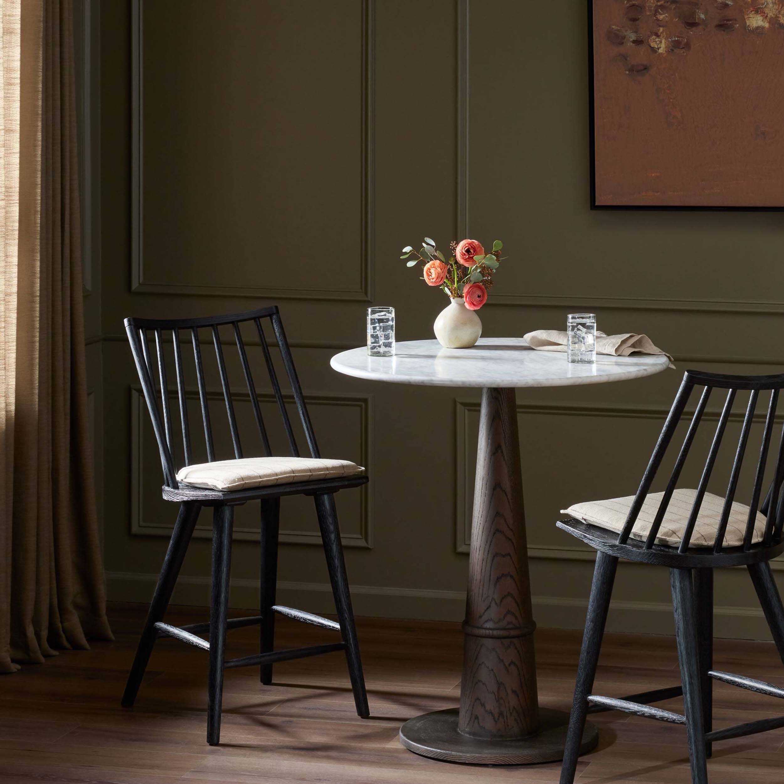 Lewis Windsor Bar + Counter Stool, Lavon Flint, Black Oak