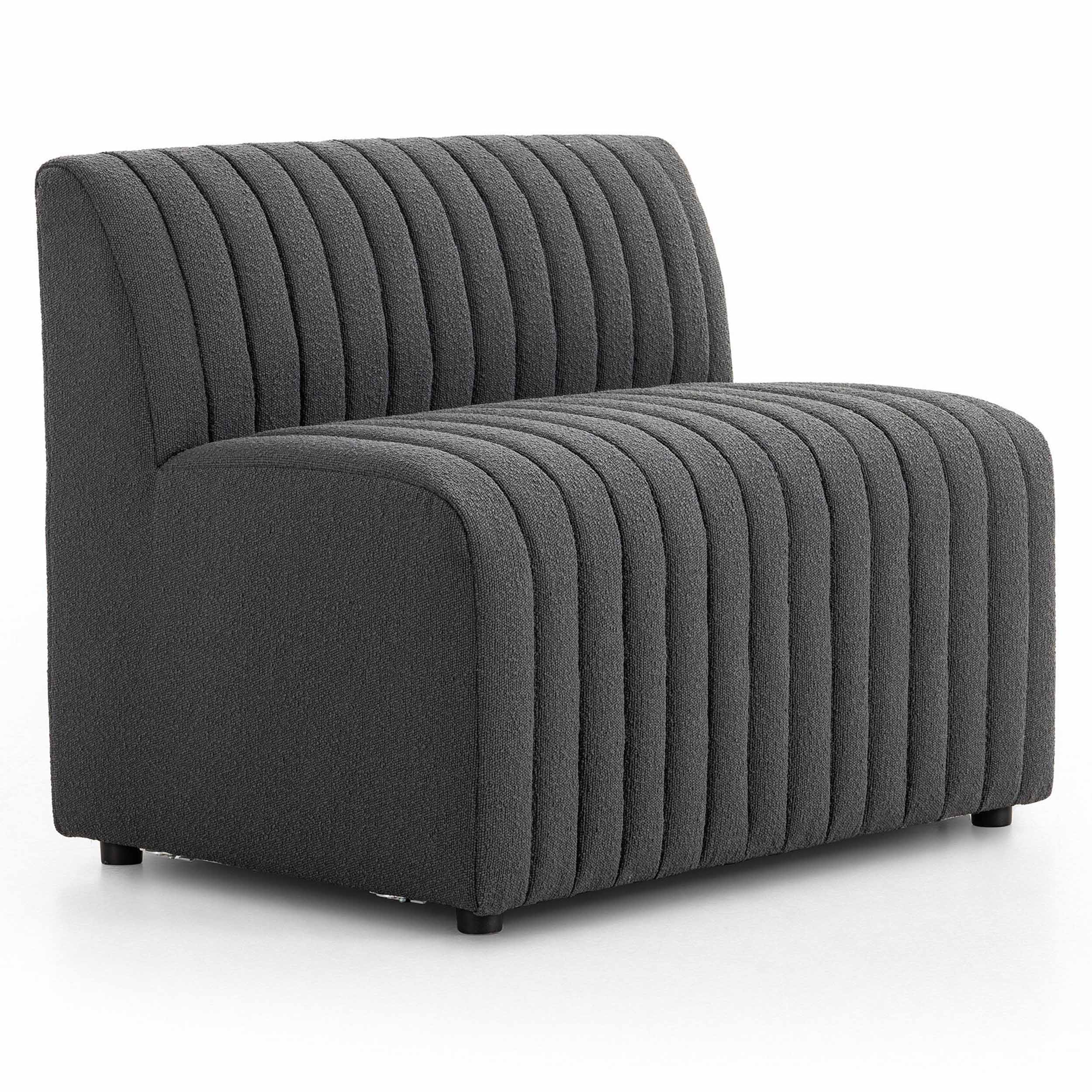 Build Your Own: Augustine Dining Banquette, FIQA Boucle Charcoal, Chair + A Half