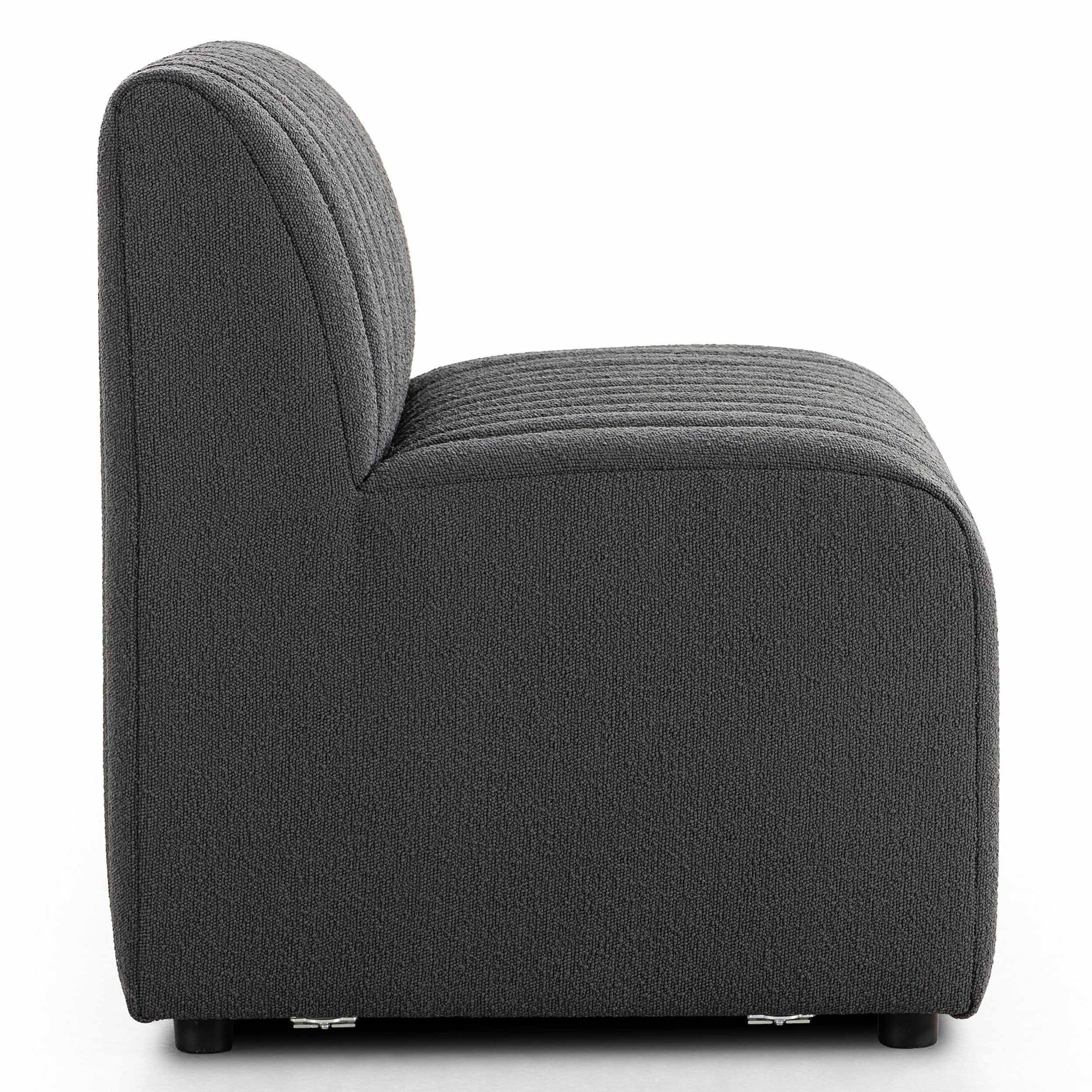 Build Your Own: Augustine Dining Banquette, FIQA Boucle Charcoal, Chair + A Half