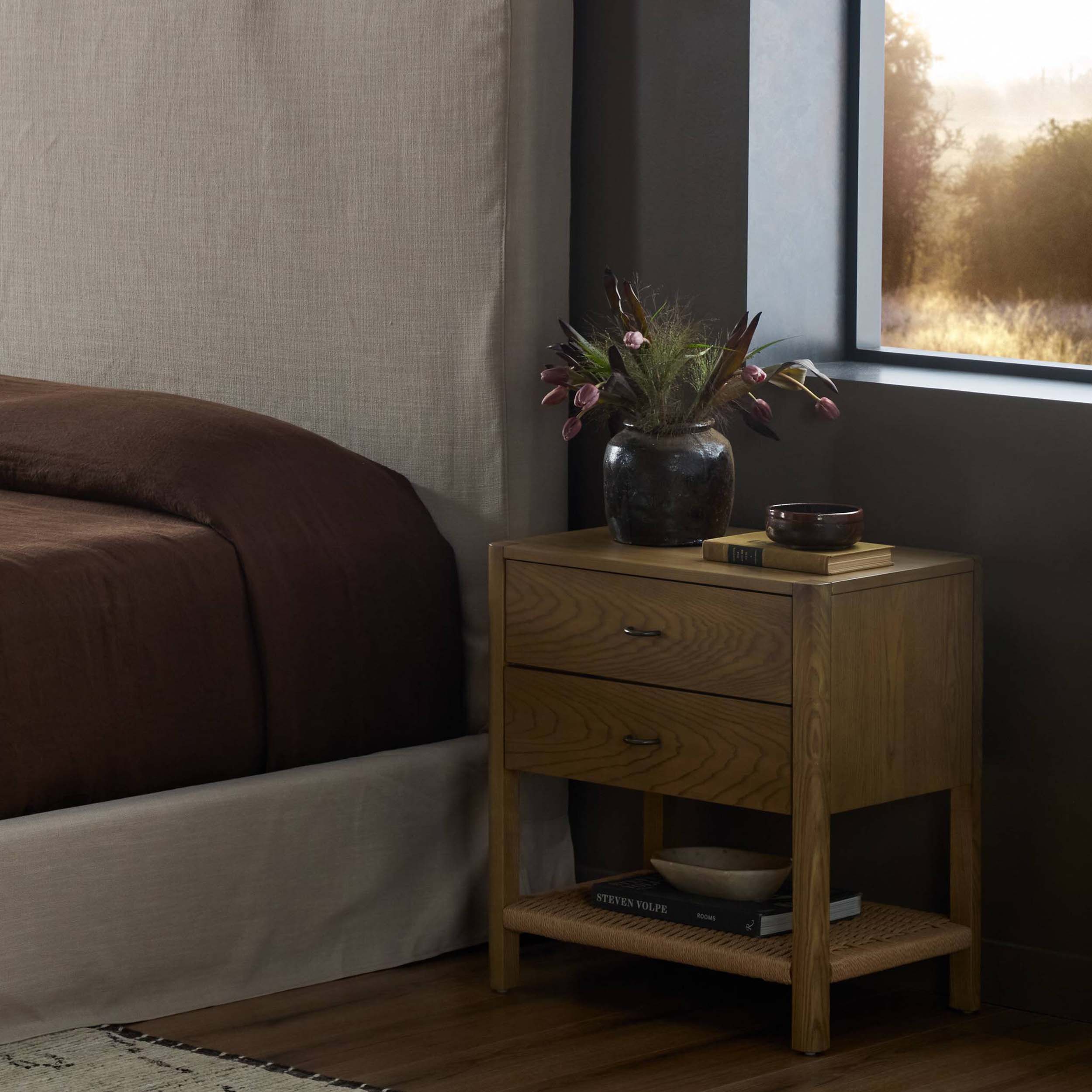 Zuma Nightstand, Dune Ash Veneer