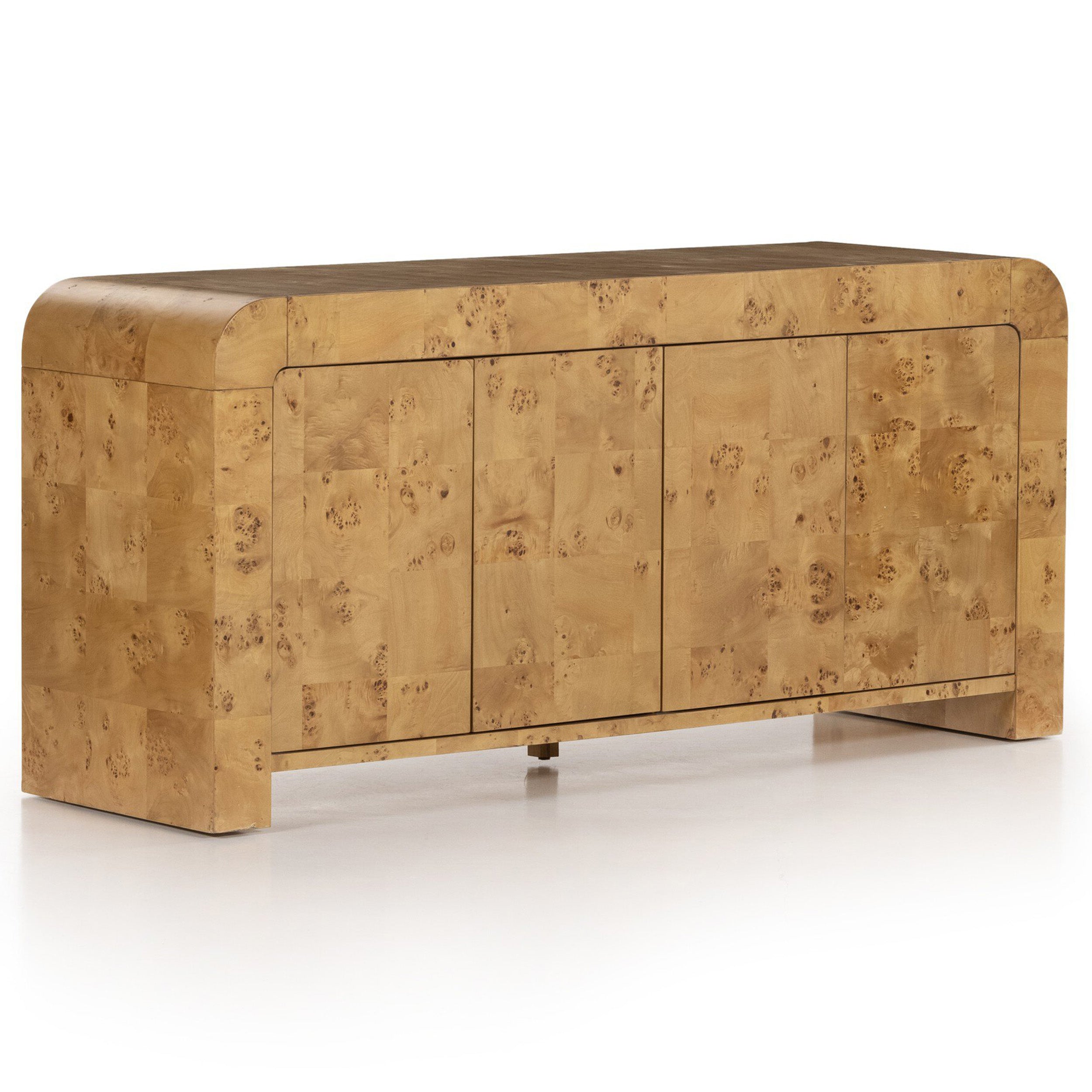 Jenson Media Console, Natural Poplar Burl Veneer