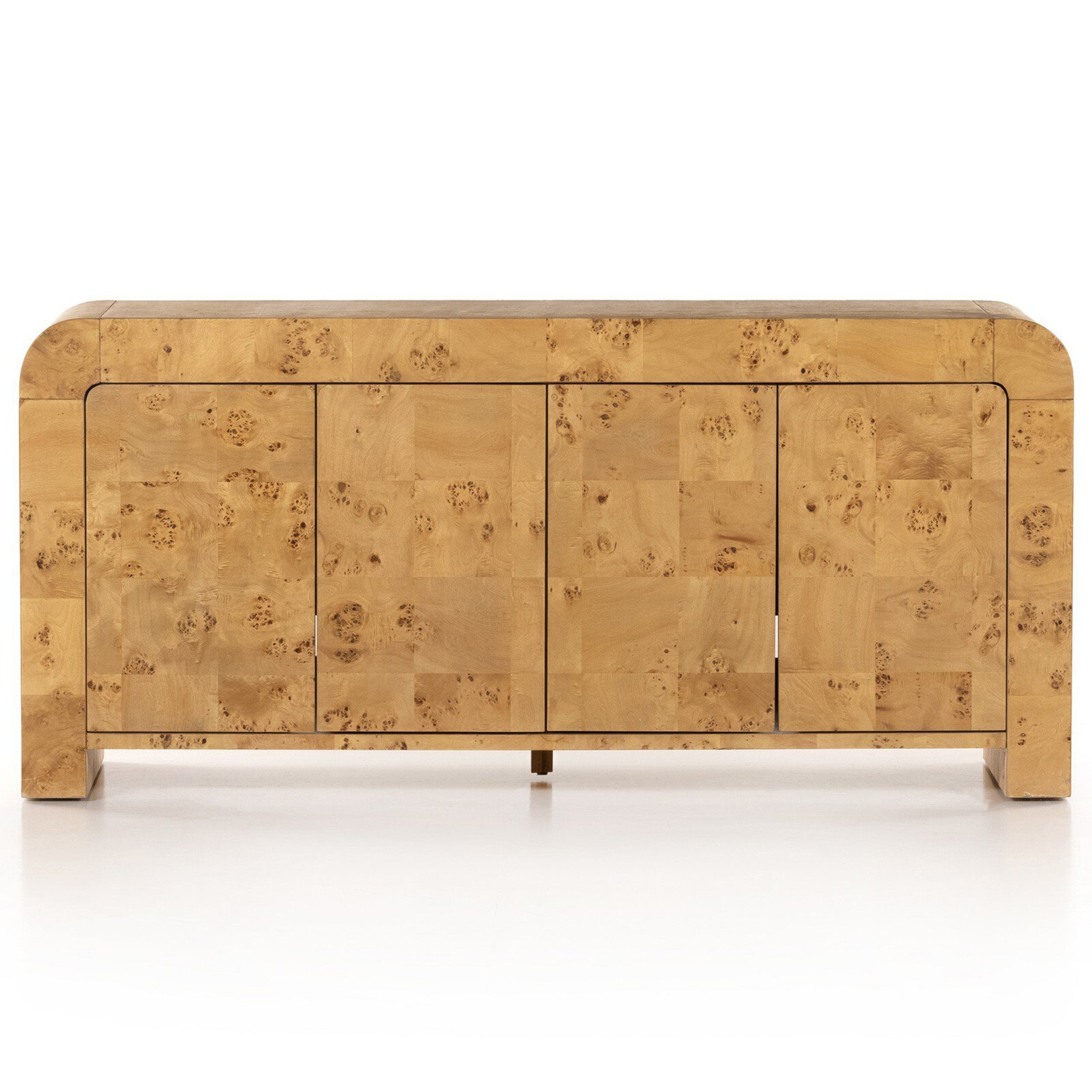 Jenson Media Console, Natural Poplar Burl Veneer