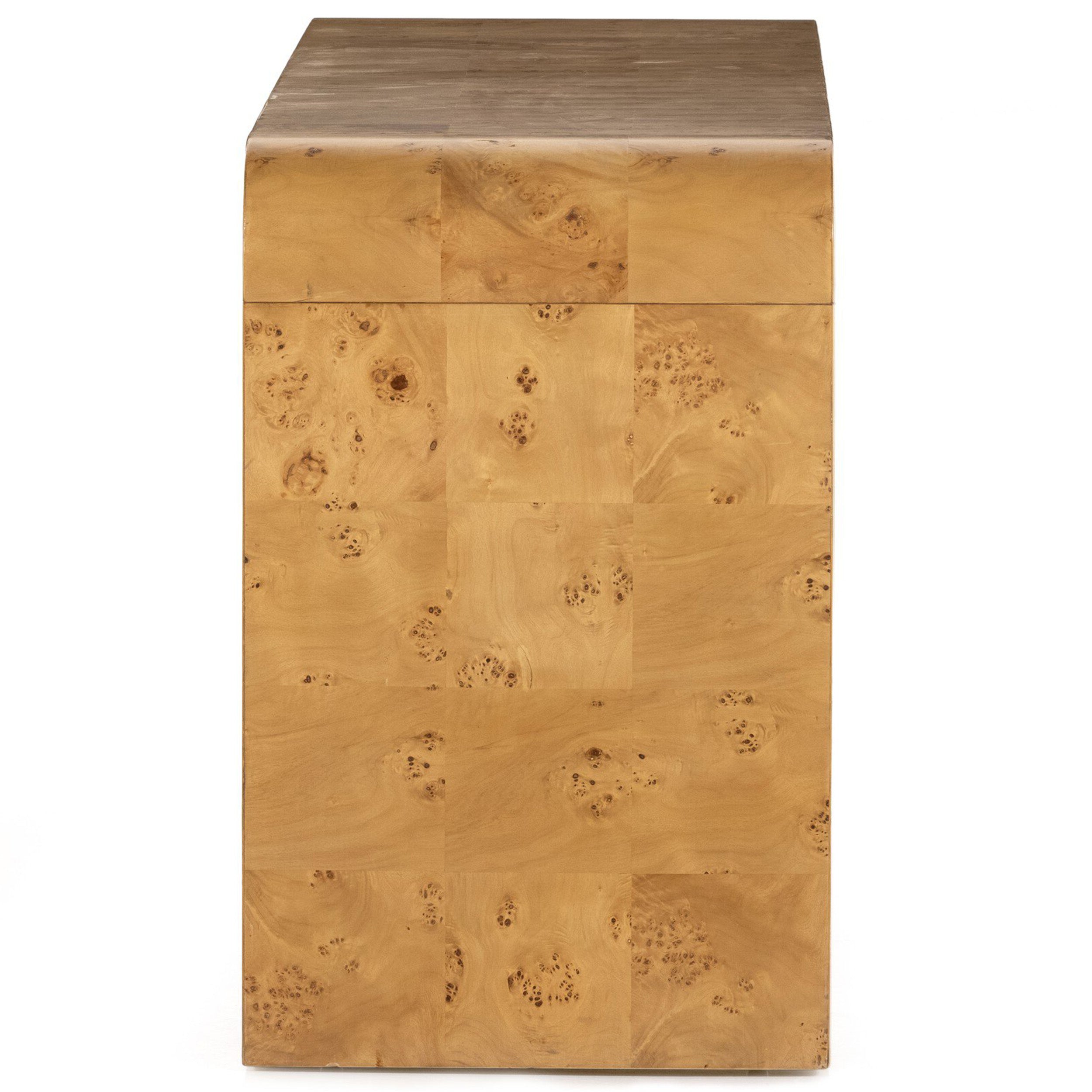 Jenson Media Console, Natural Poplar Burl Veneer
