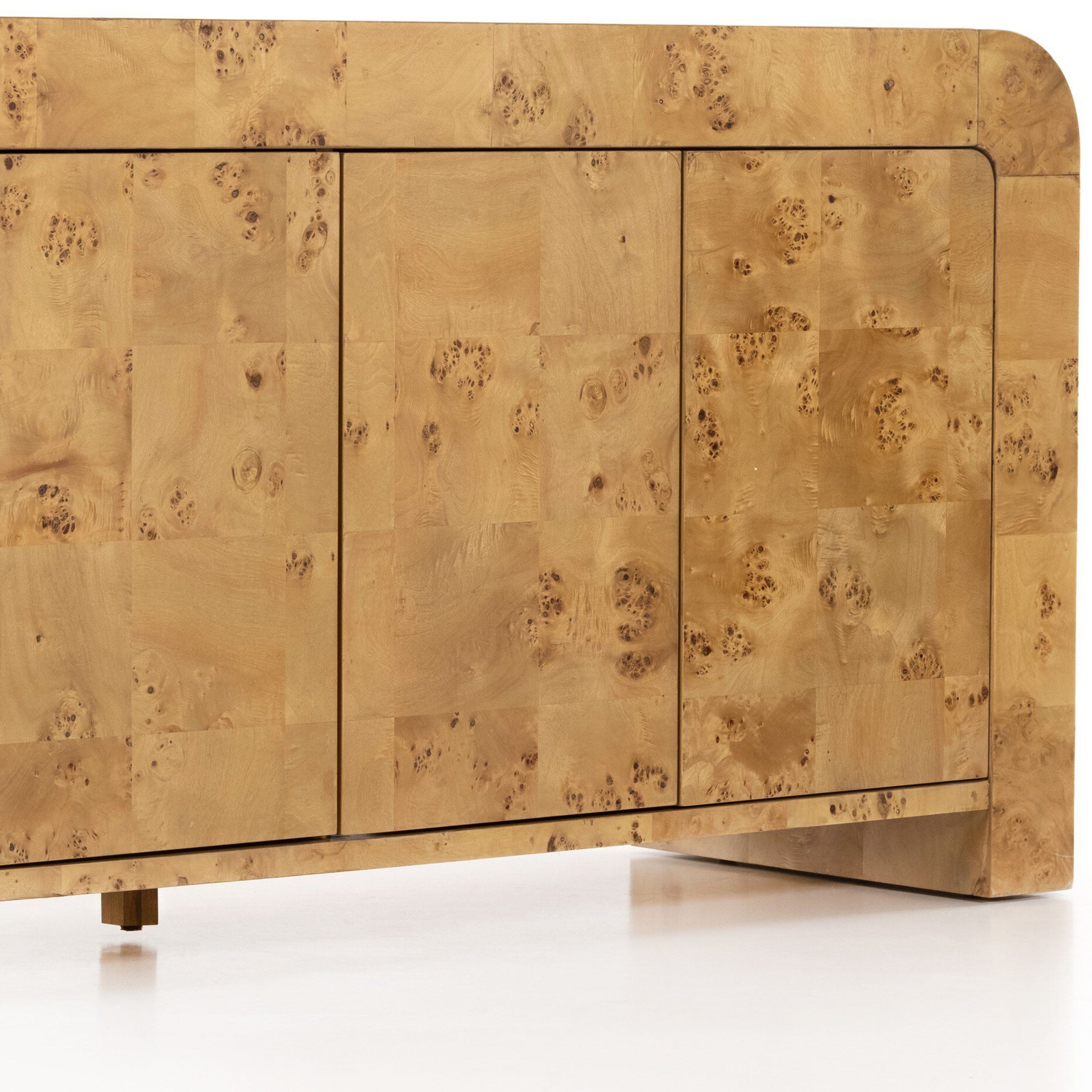 Jenson Media Console, Natural Poplar Burl Veneer