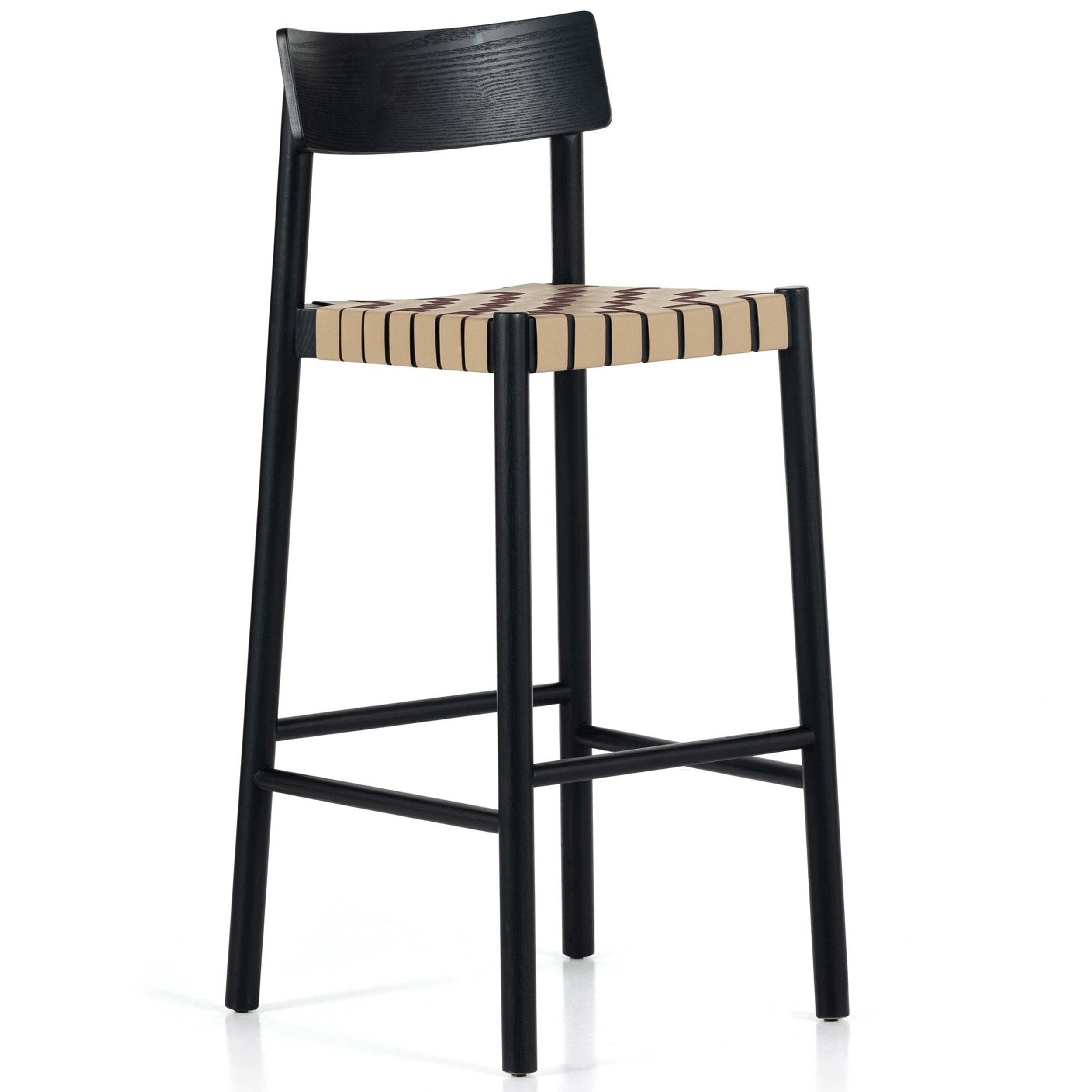 Heisler Bar + Counter Stool, Almond Leather Blend