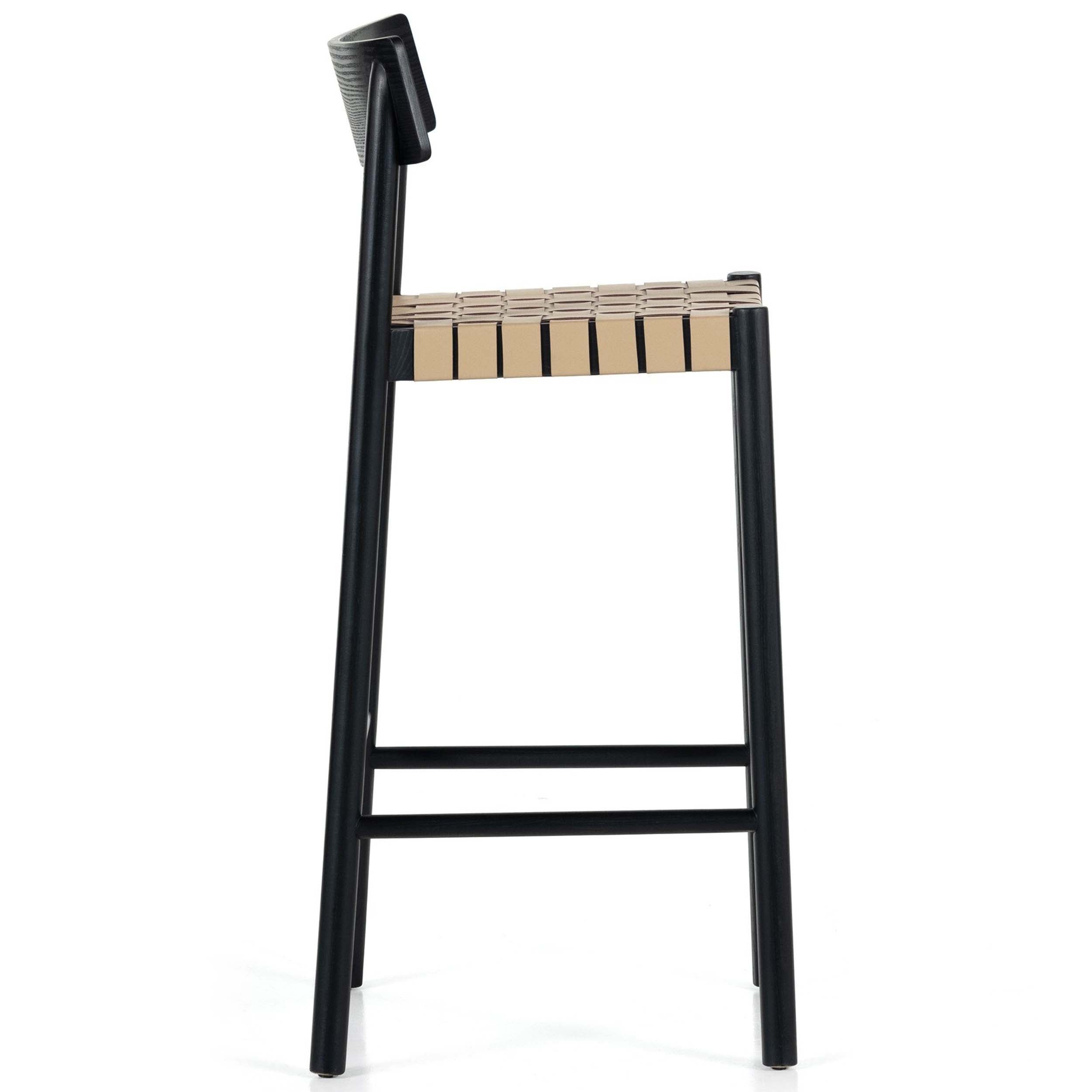 Heisler Bar + Counter Stool, Almond Leather Blend