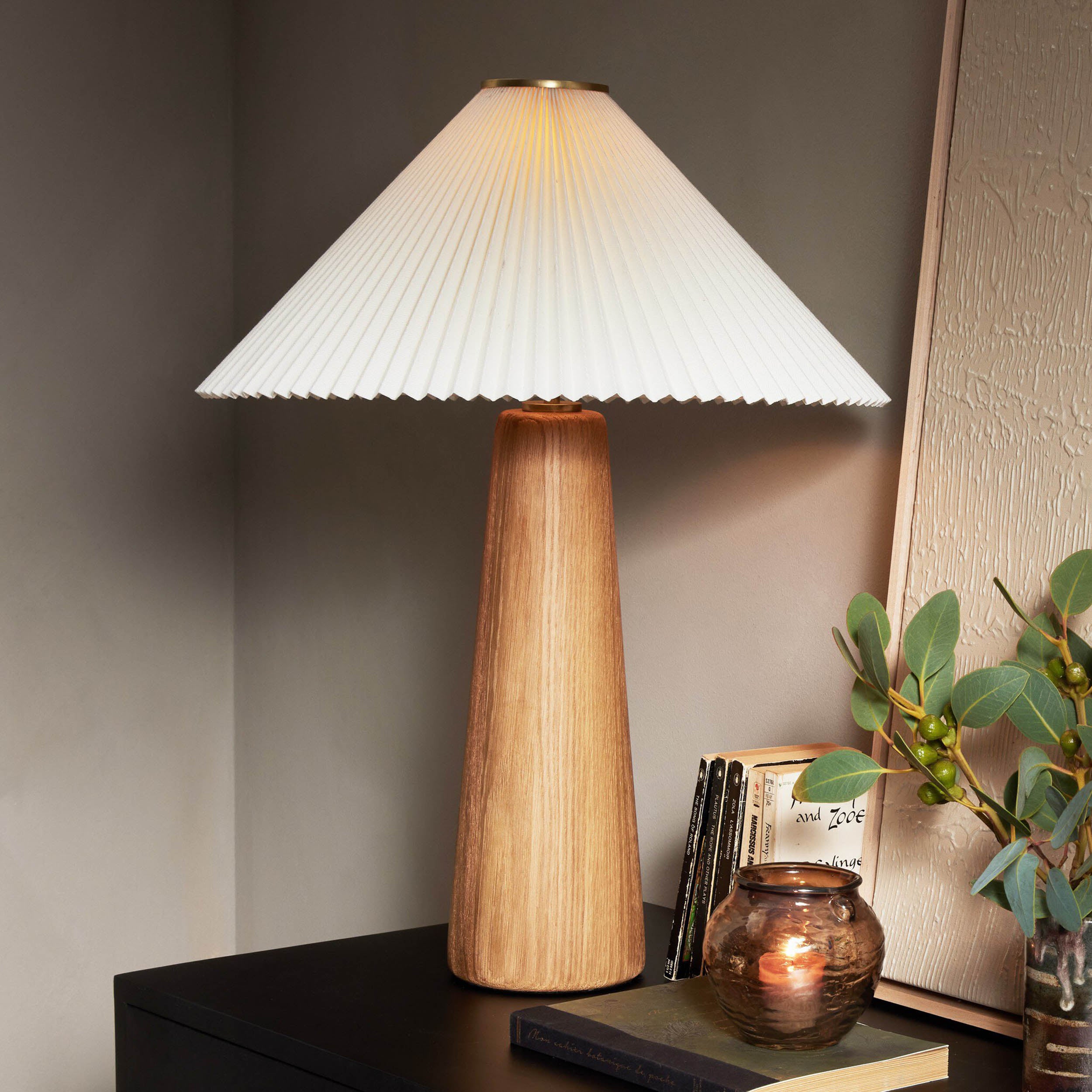 Nora Table Lamp, Light Oak