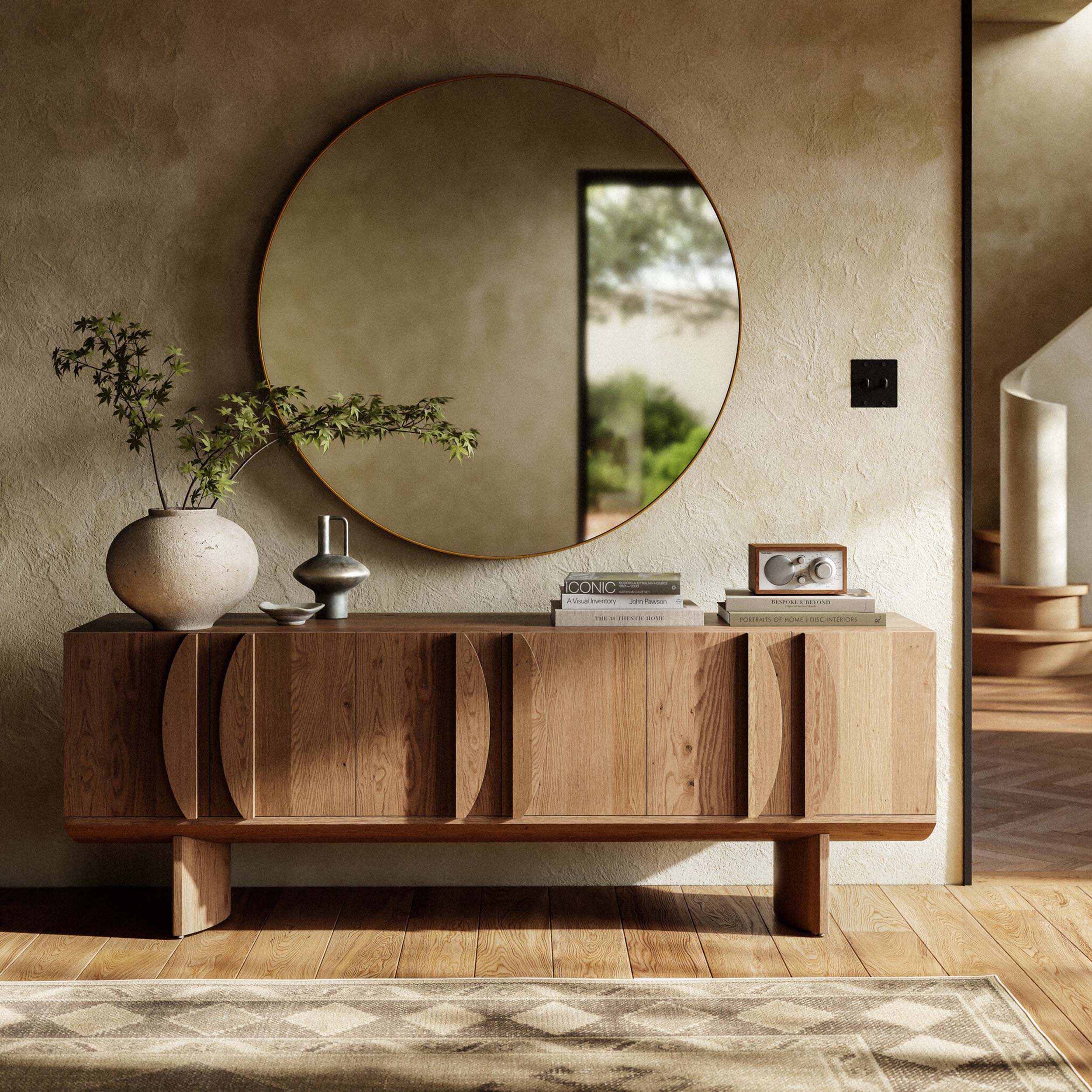 Pickford Media Console, Thick oak veneer