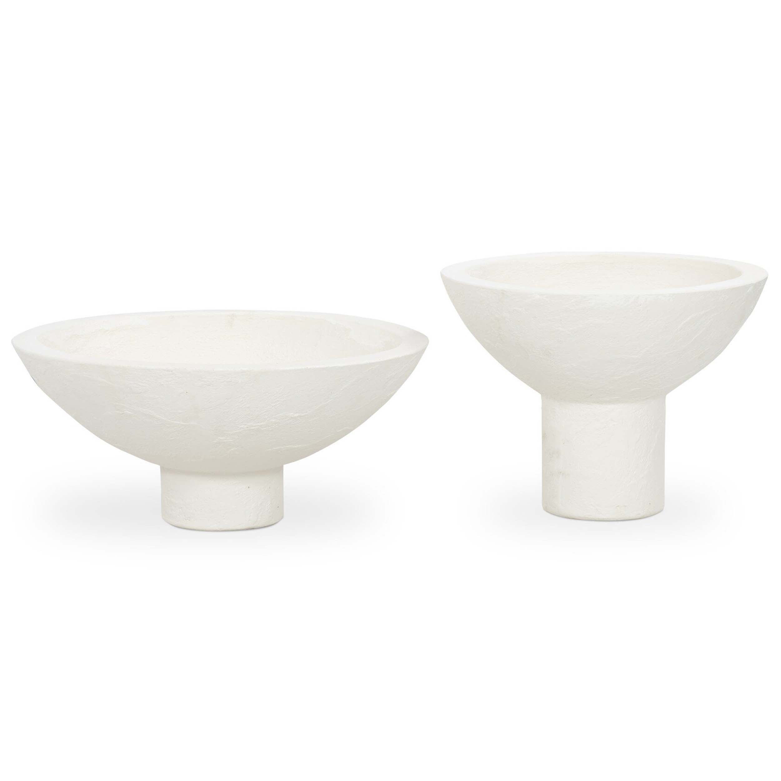 Pressler Outdoor Planter, Plaster Molded Concrete, Set of 2 - Stylish molded concrete planters for indoor or outdoor use.