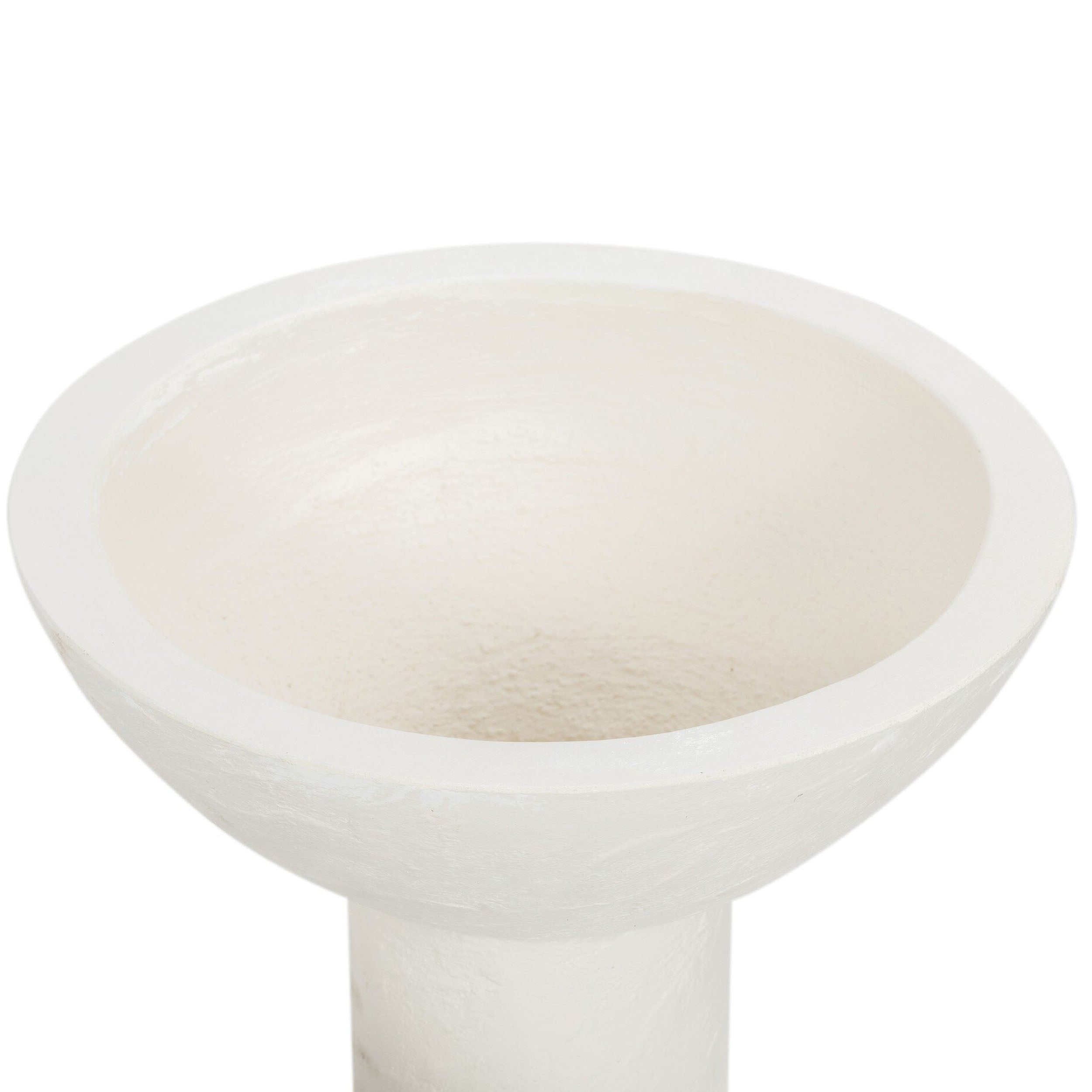 Pressler Outdoor Planter, Plaster Molded Concrete, Set of 2 - interior view showing smooth white finish